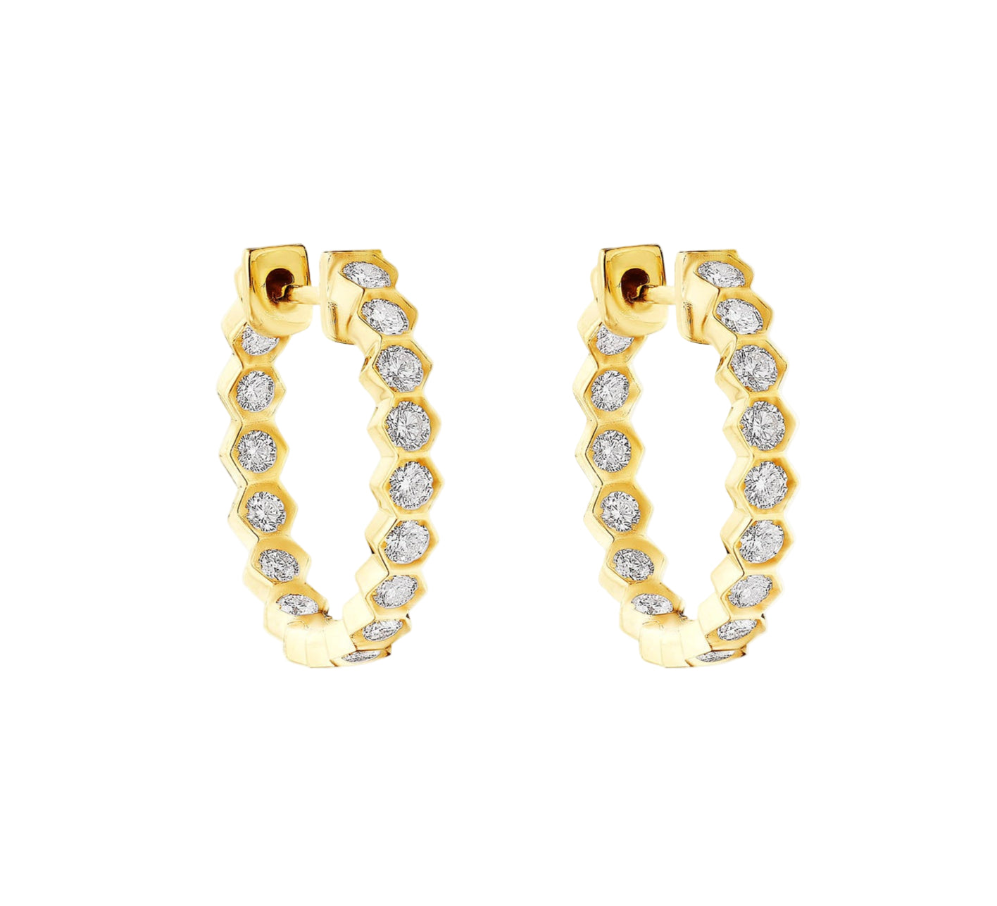 18K Yellow Gold Diamond Hoop Earrings – 0.63 Carats - Jackson Hole Jewelry Company