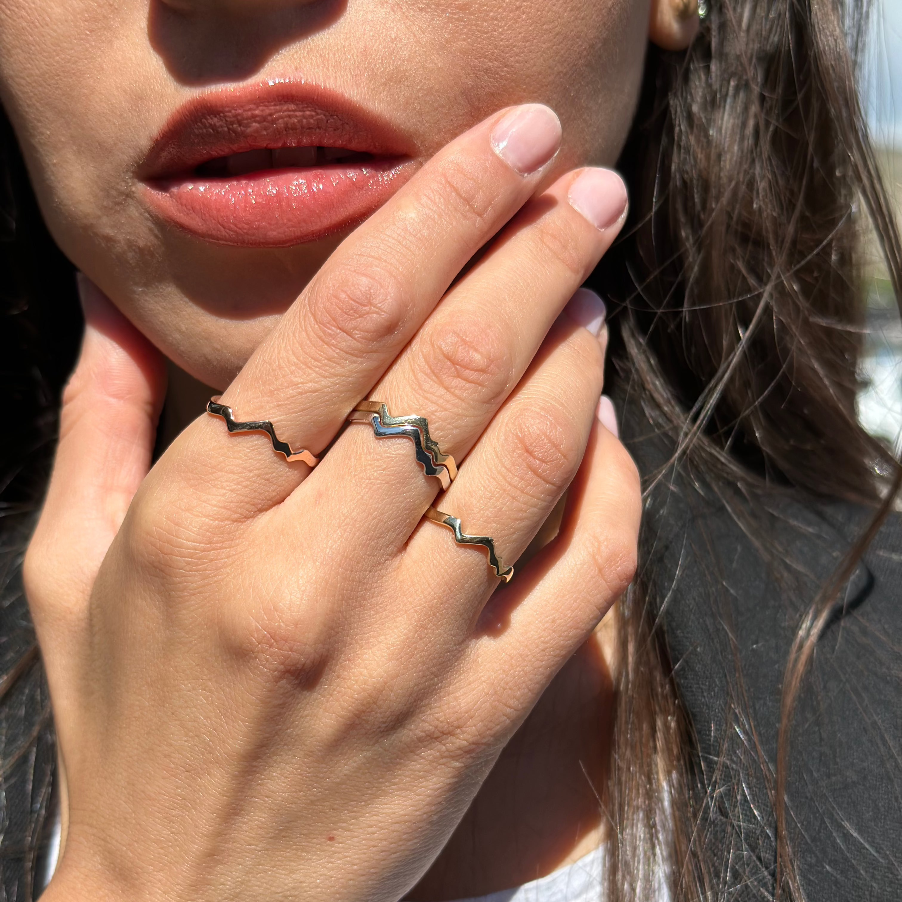 Single Teton Outline Ring in 14K Yellow Gold - Jackson Hole Jewelry Company