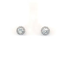 18K Round Halo Stud Earrings - Jackson Hole Jewelry Company
