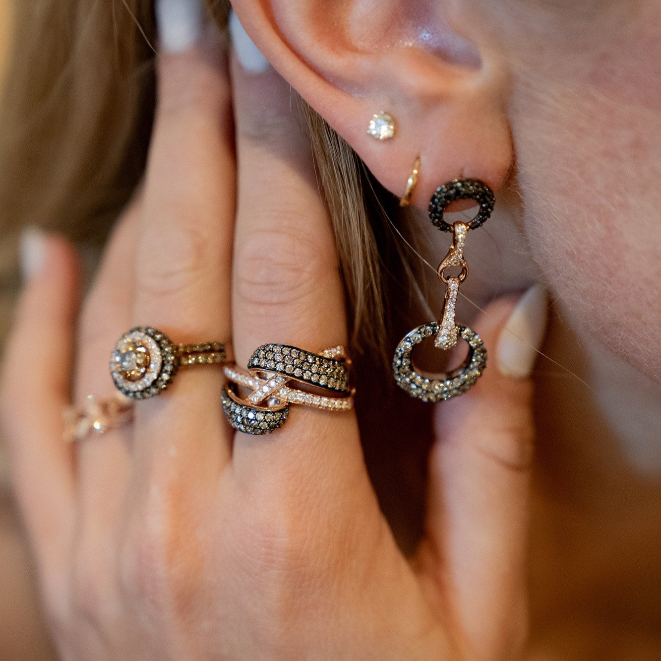 14 Karat Rose Gold LeVian Earrings - Jackson Hole Jewelry Company