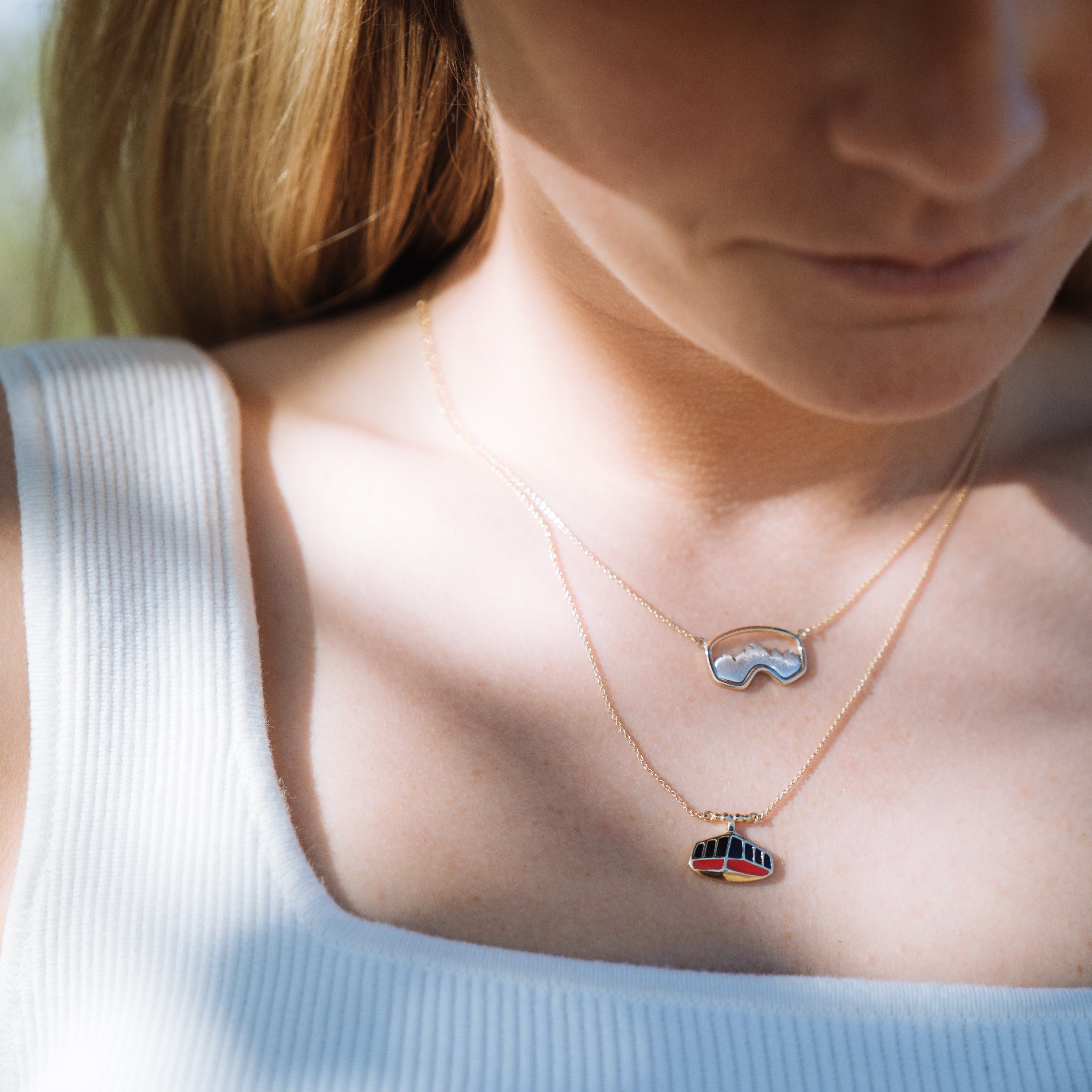 Silver Teton Ski Goggle Necklace - Jackson Hole Jewelry Company