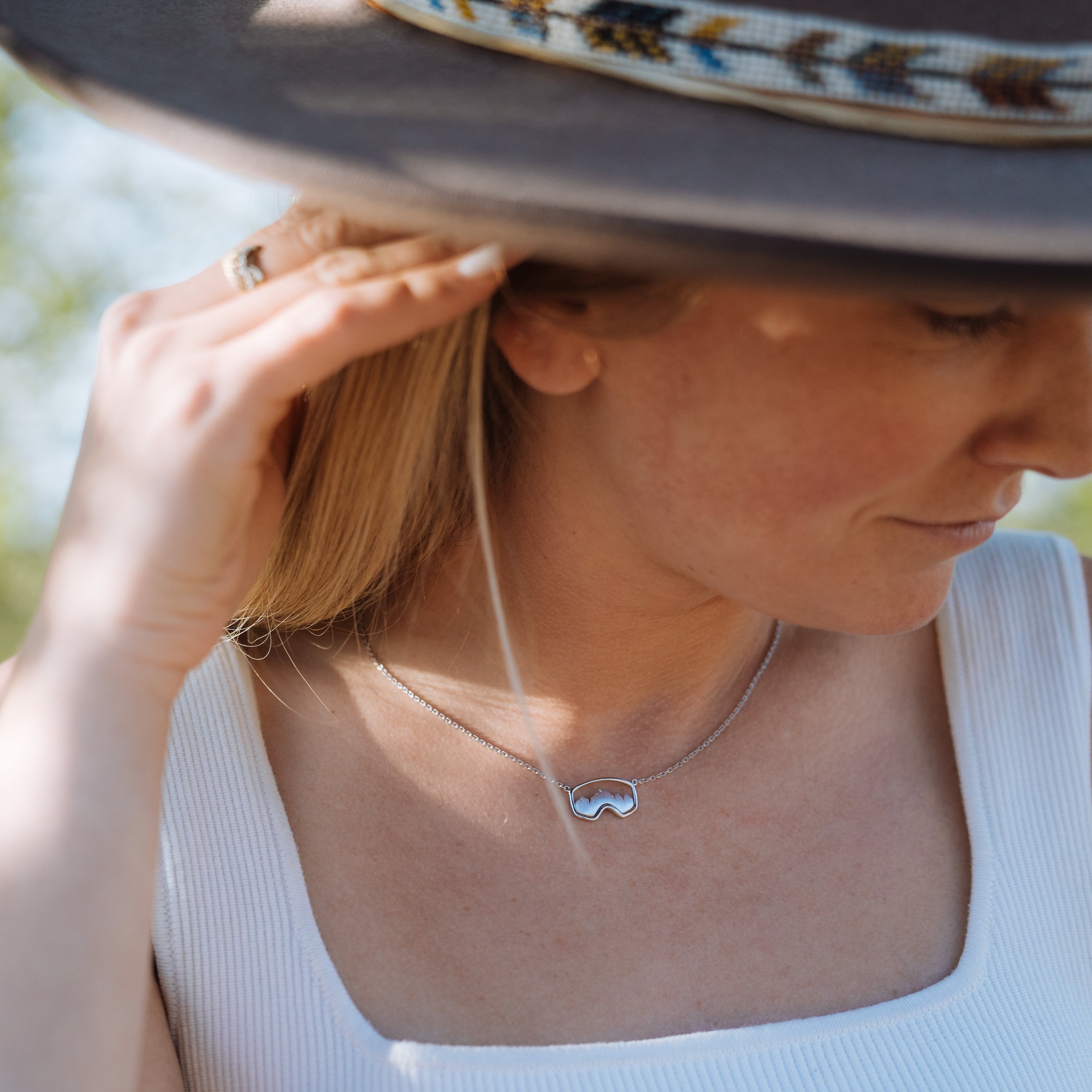 Silver Teton Ski Goggle Necklace - Jackson Hole Jewelry Company