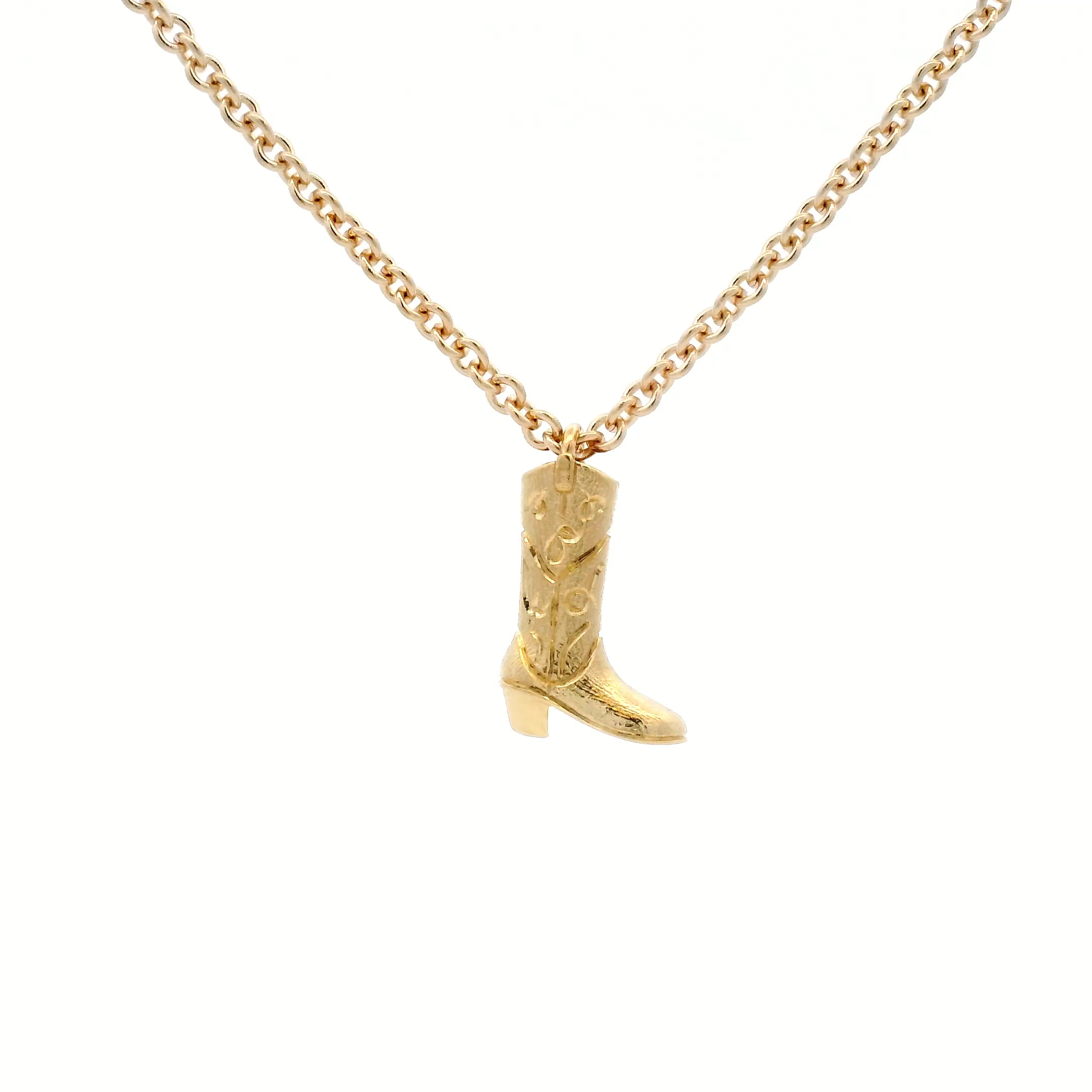 Hand Crafted Cowboy Boot Charm in 18K Yellow Gold - Jackson Hole Jewelry Company