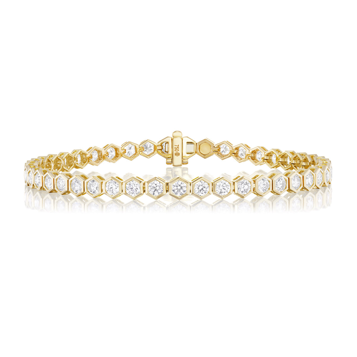 Hex Collection 18K Gold Bracelet with White Diamonds - Jackson Hole Jewelry Company