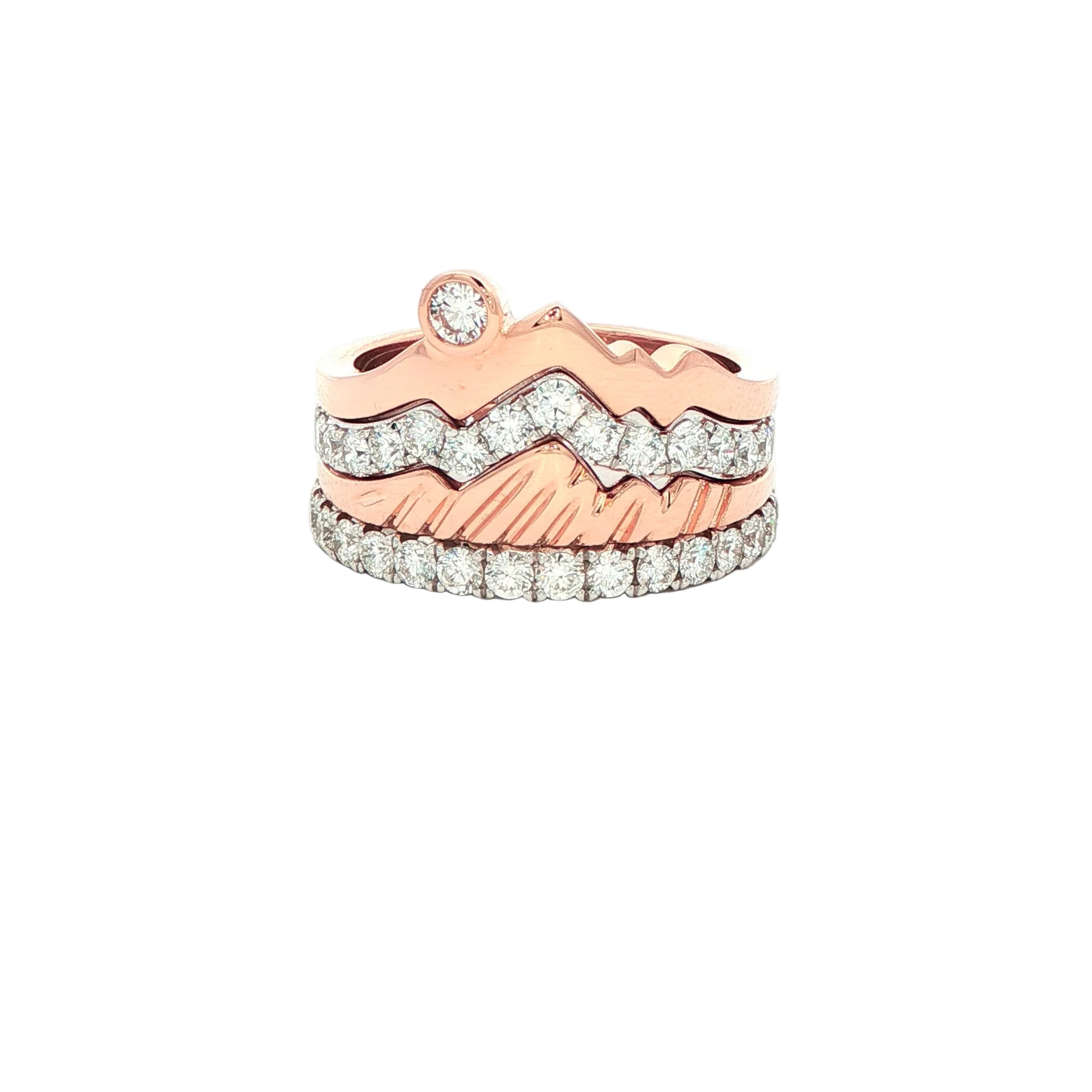 LUXE Edition - Winter Sunset Teton Stacking Rings™ - Jackson Hole Jewelry Company