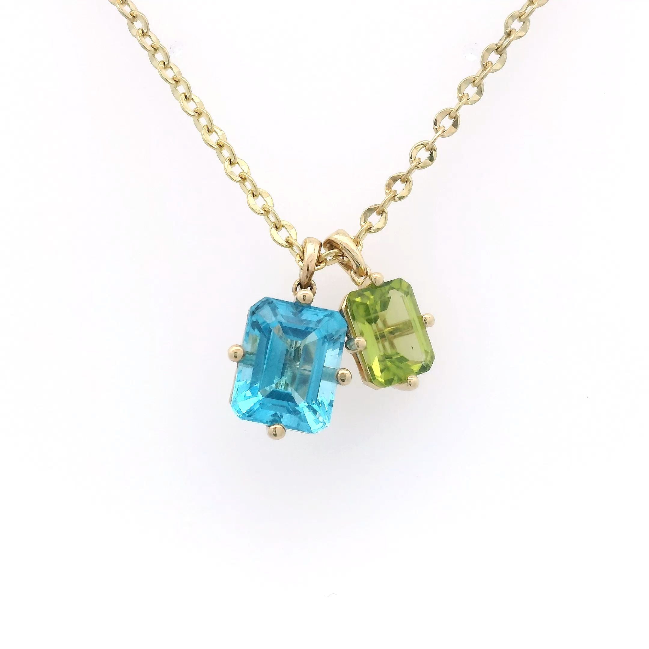 Blue Topaz and Peridot Necklace - Jackson Hole Jewelry Company