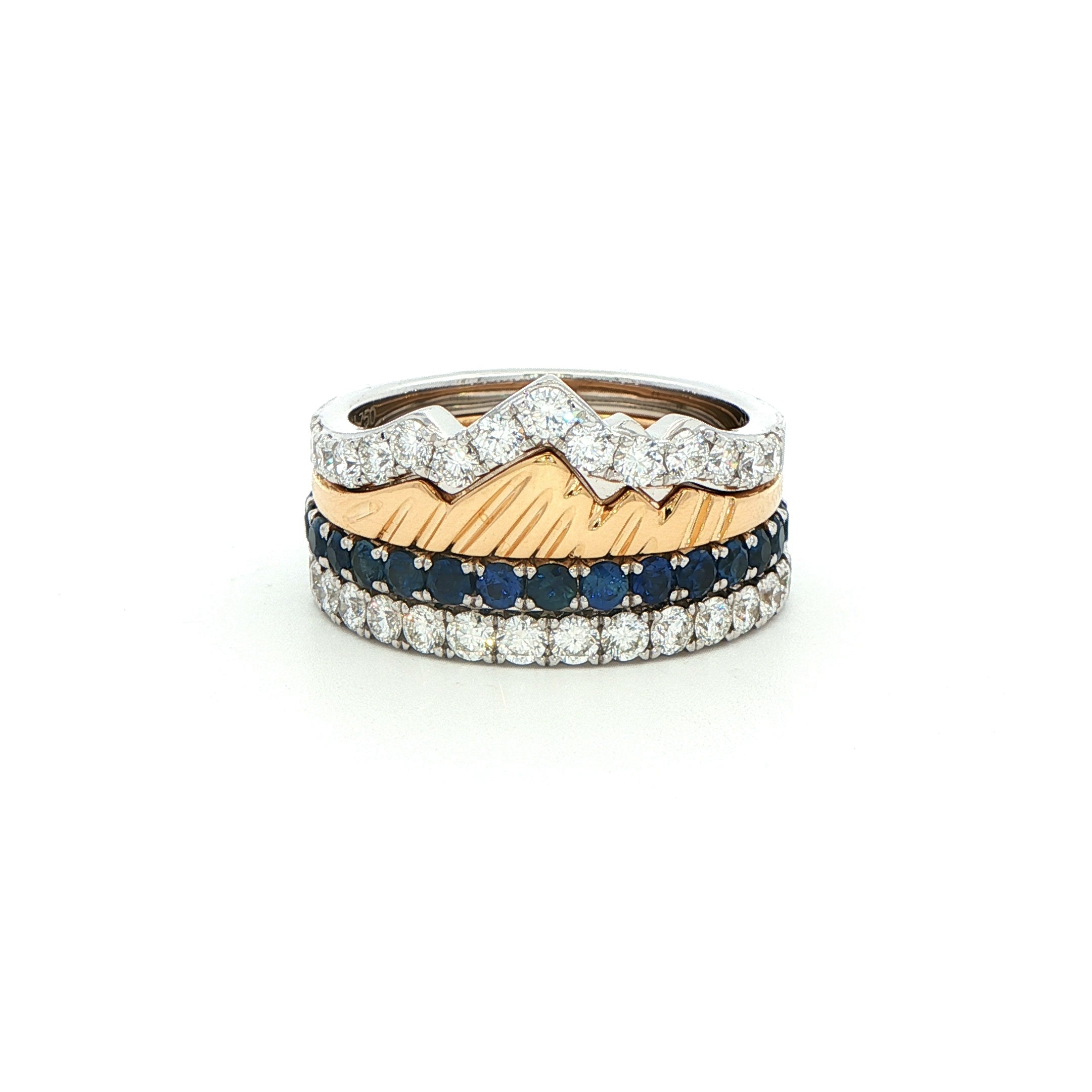 LUXE Edition - Snake River Winter Teton Stacking Ring™ (4 Ring Set) - Jackson Hole Jewelry Company