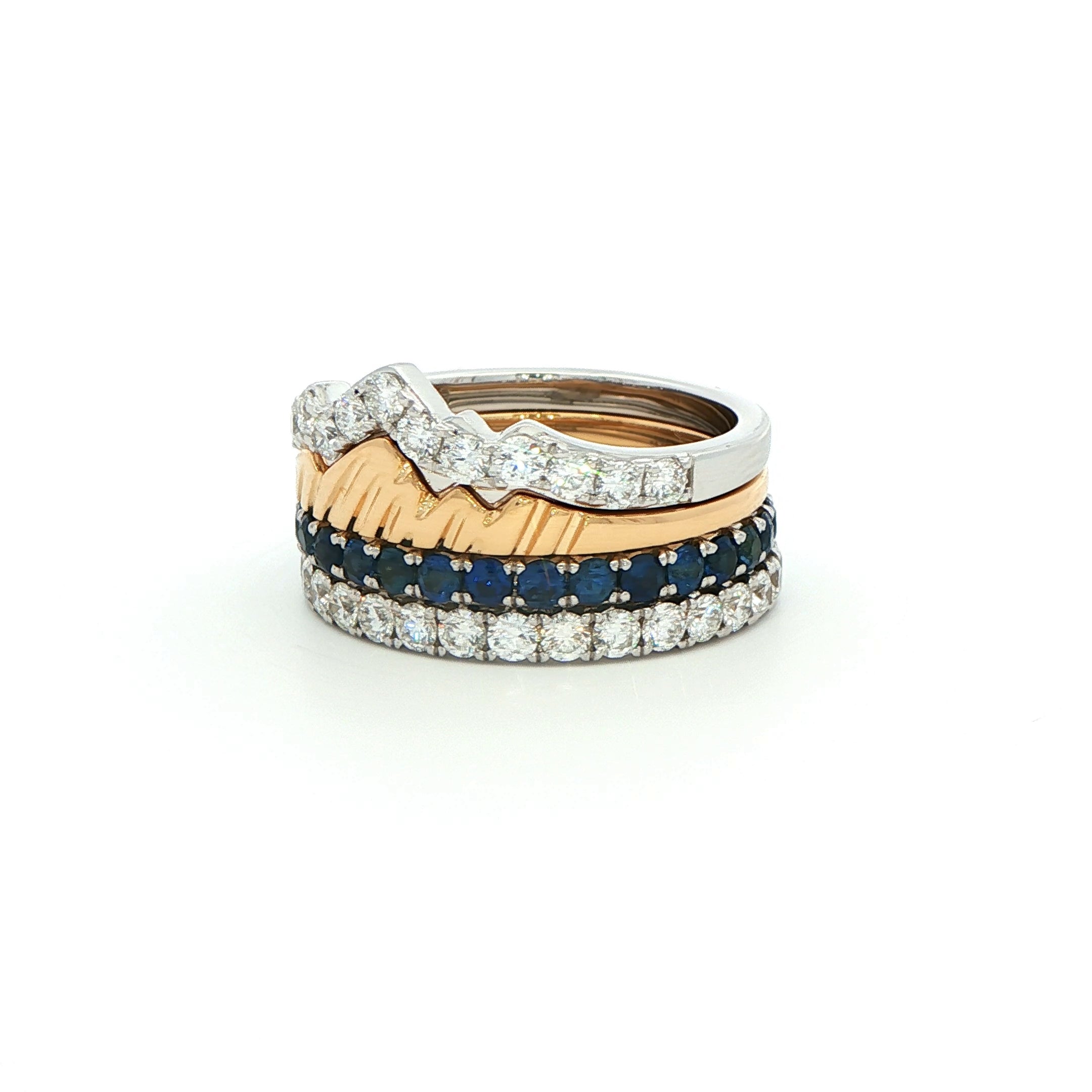 LUXE Edition - Snake River Winter Teton Stacking Ring™ (4 Ring Set) - Jackson Hole Jewelry Company