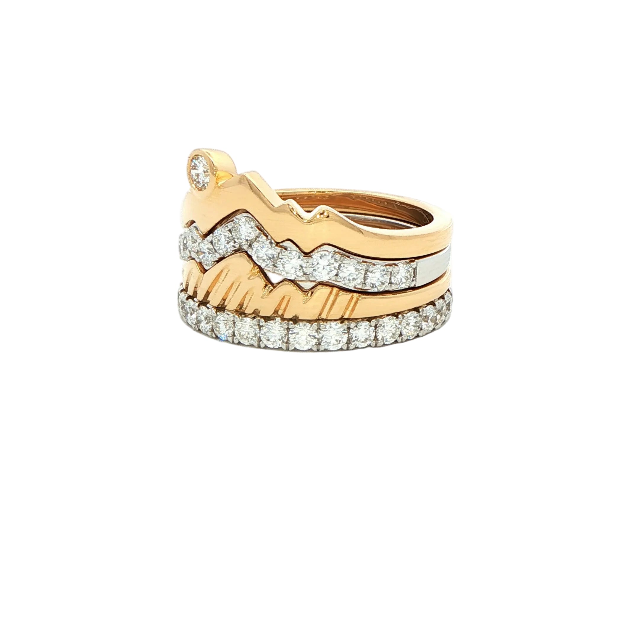 LUXE Edition - Winter Sunset Teton Stacking Ring™ (4 Ring Set) - Jackson Hole Jewelry Company