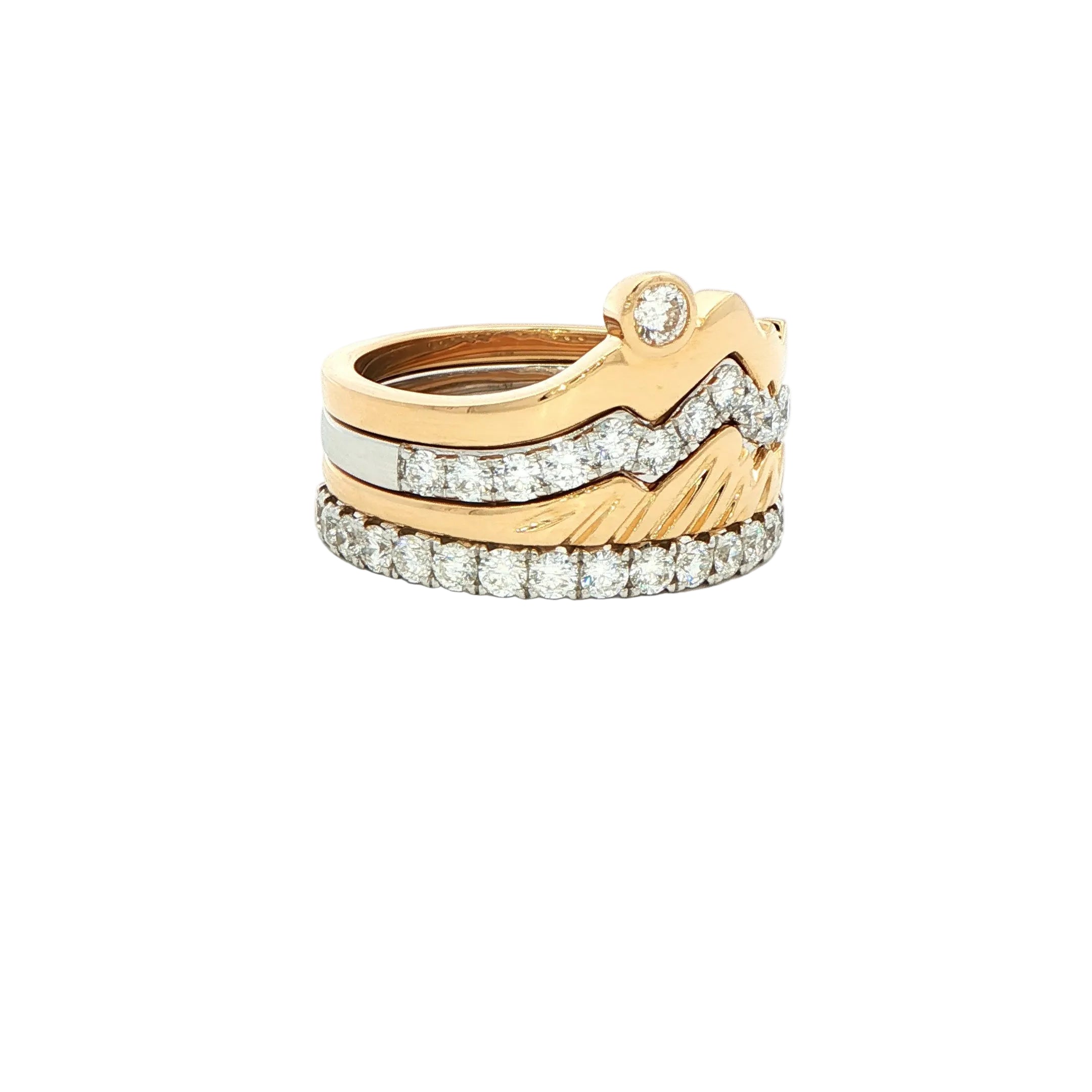 LUXE Edition - Winter Sunset Teton Stacking Ring™ (4 Ring Set) - Jackson Hole Jewelry Company