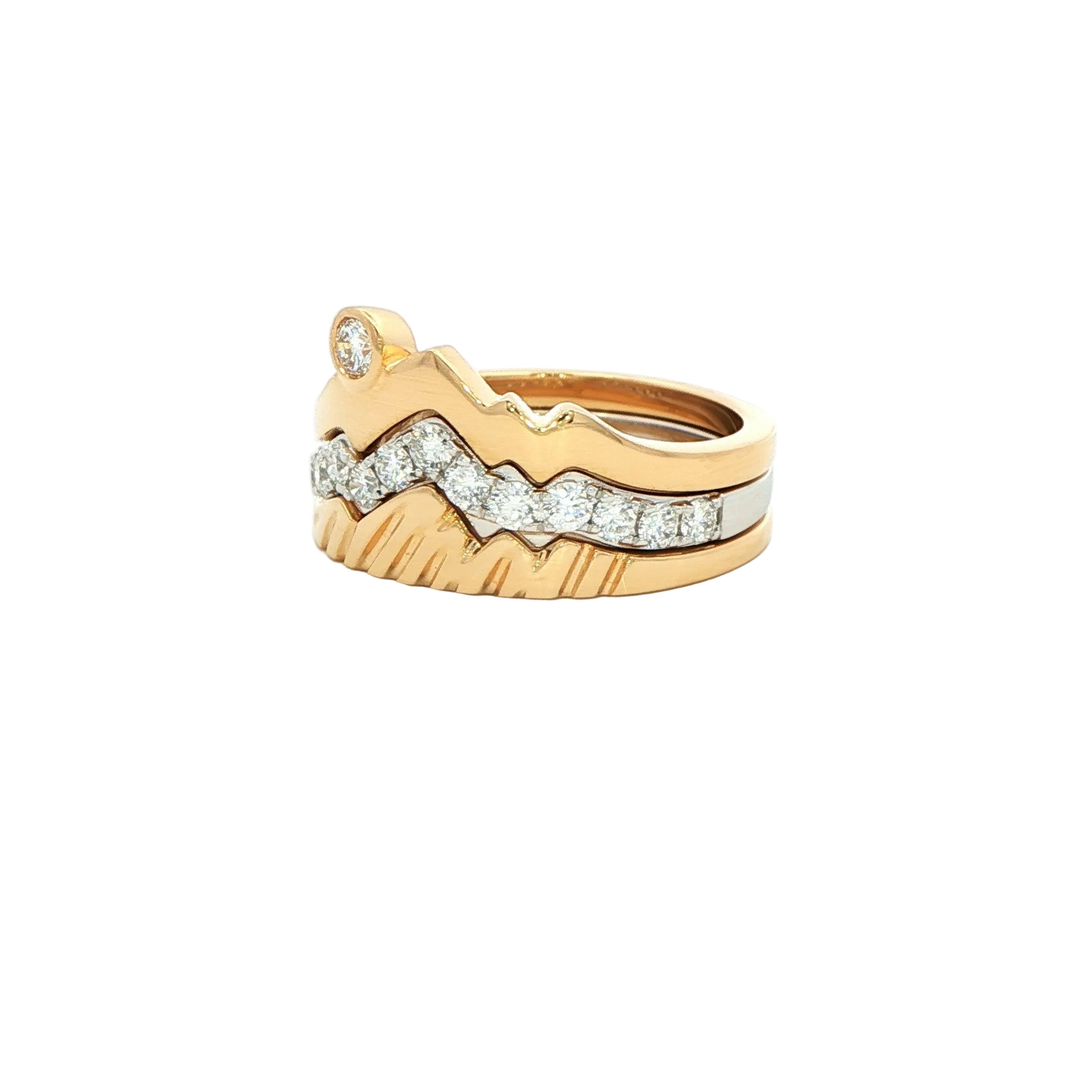 LUXE Edition - Sunset Teton Stacking Rings™ Trio (3 Ring Set) - Jackson Hole Jewelry Company