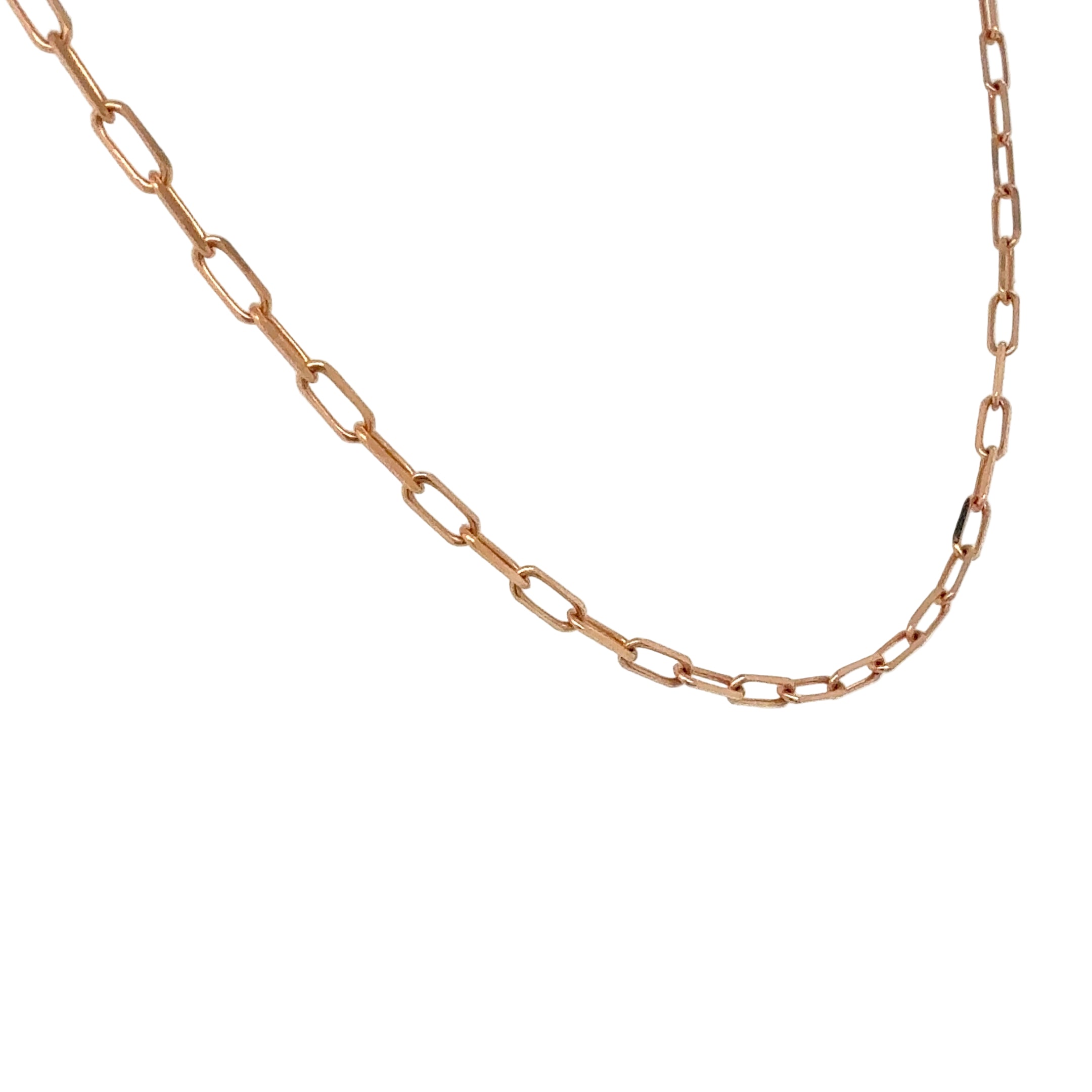 14K Rose Gold Paper Clip Chain with Lobster Clasp - Jackson Hole Jewelry Company