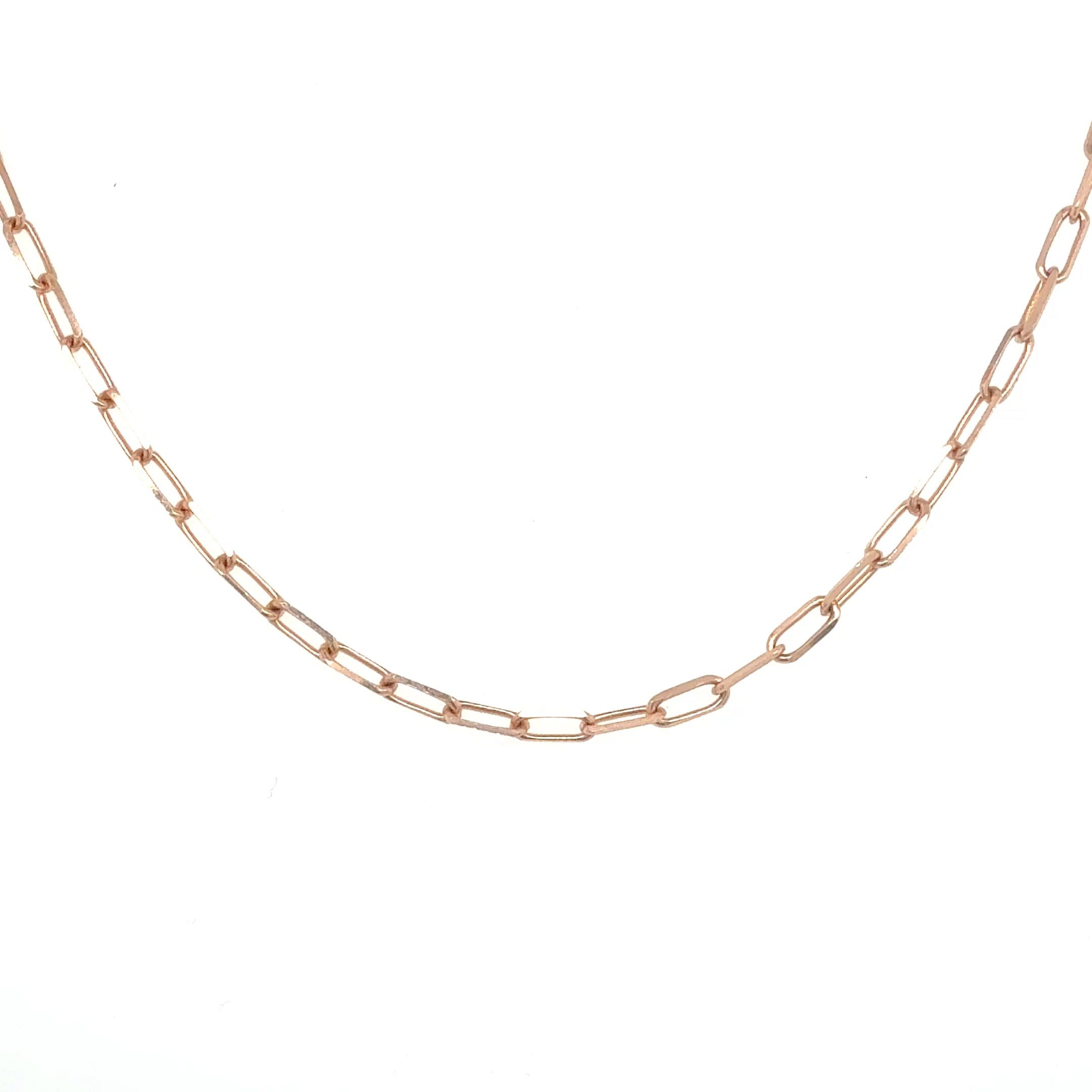 14K Rose Gold Paper Clip Chain with Lobster Clasp - Jackson Hole Jewelry Company
