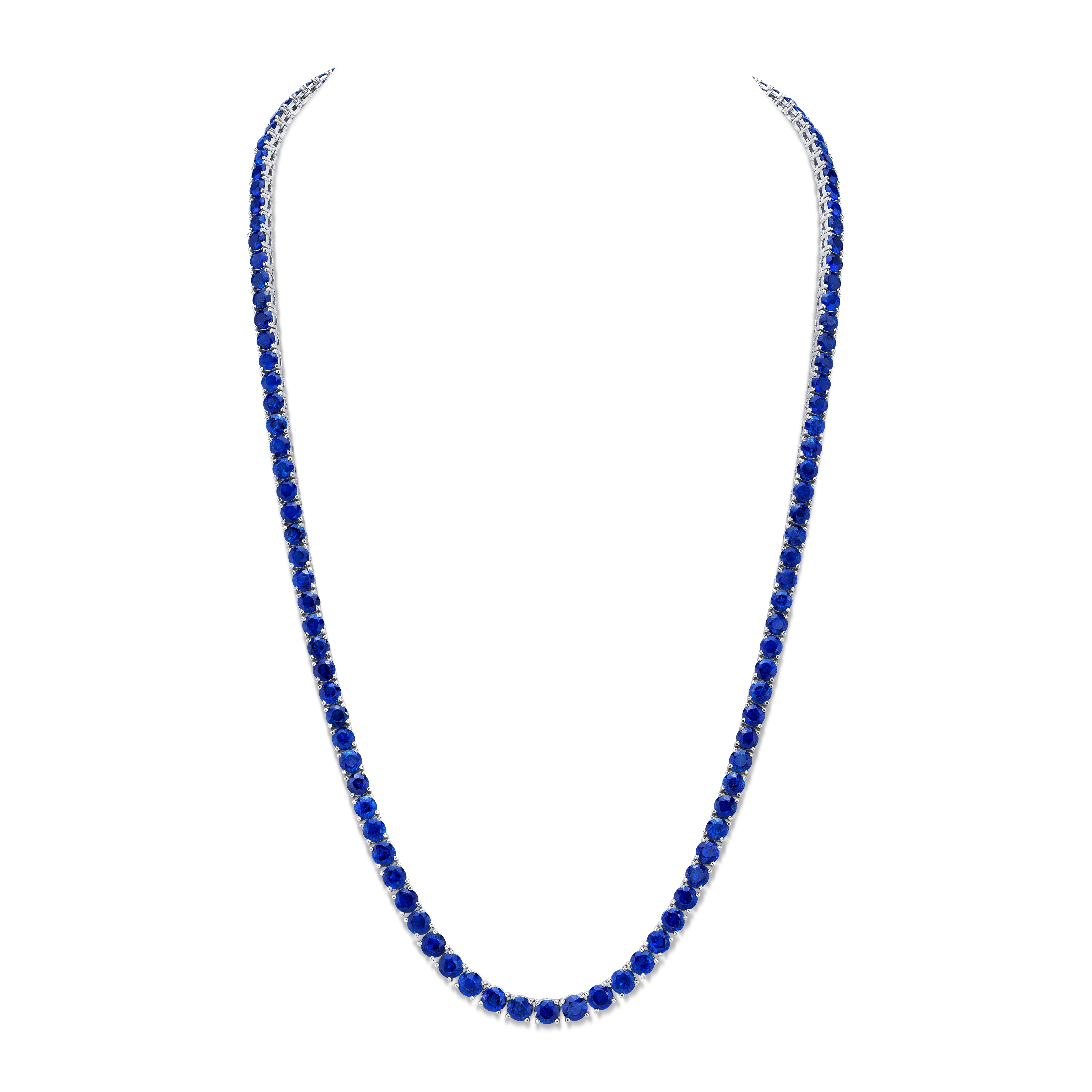 Omi Privé - Blue Sapphire Necklace in Platinum - Jackson Hole Jewelry Company