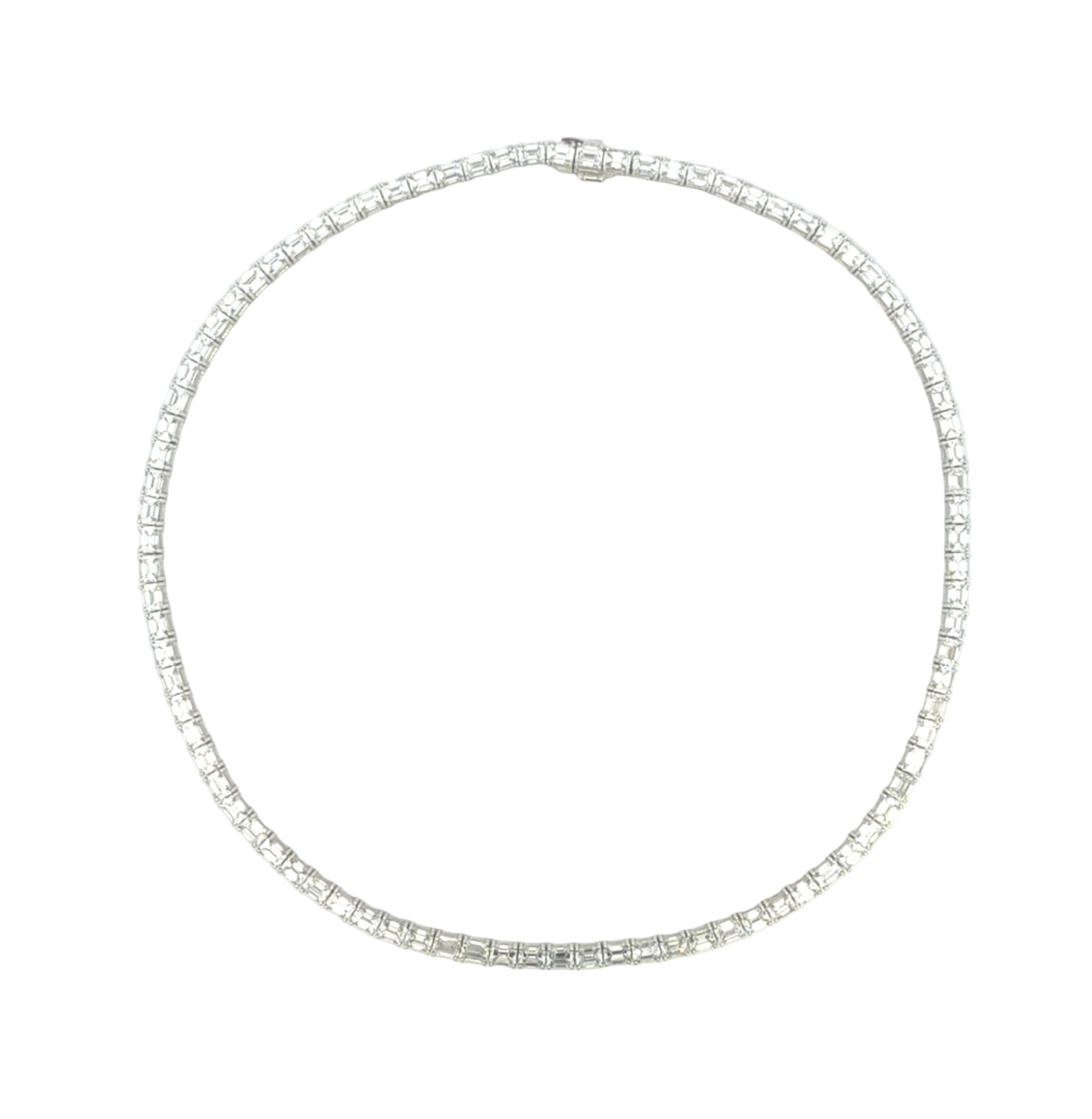 Emerald Cut Diamond Tennis Bracelet in 18K White Gold - Jackson Hole Jewelry Company