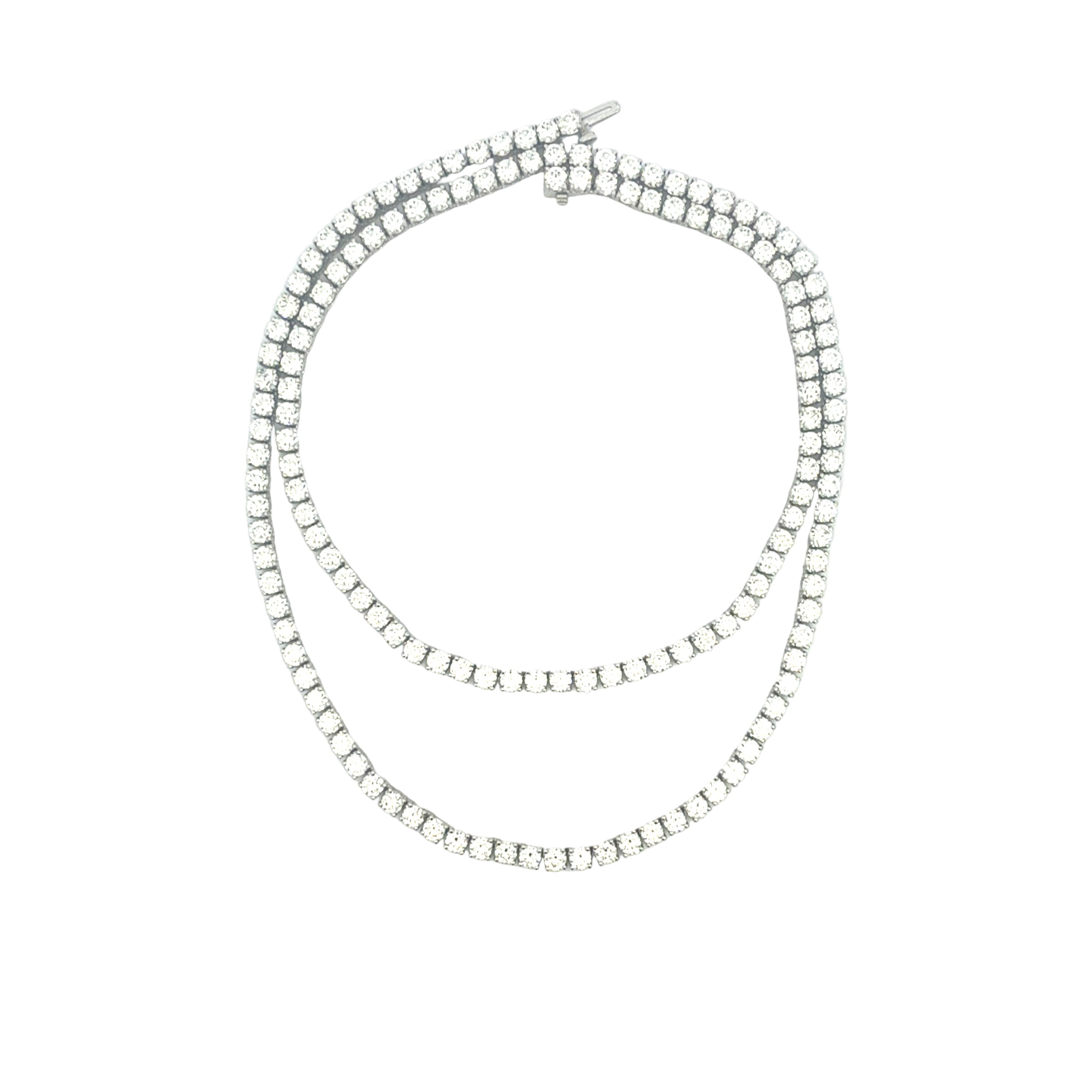 Long Diamond Tennis Necklace with Platinum - Jackson Hole Jewelry Company