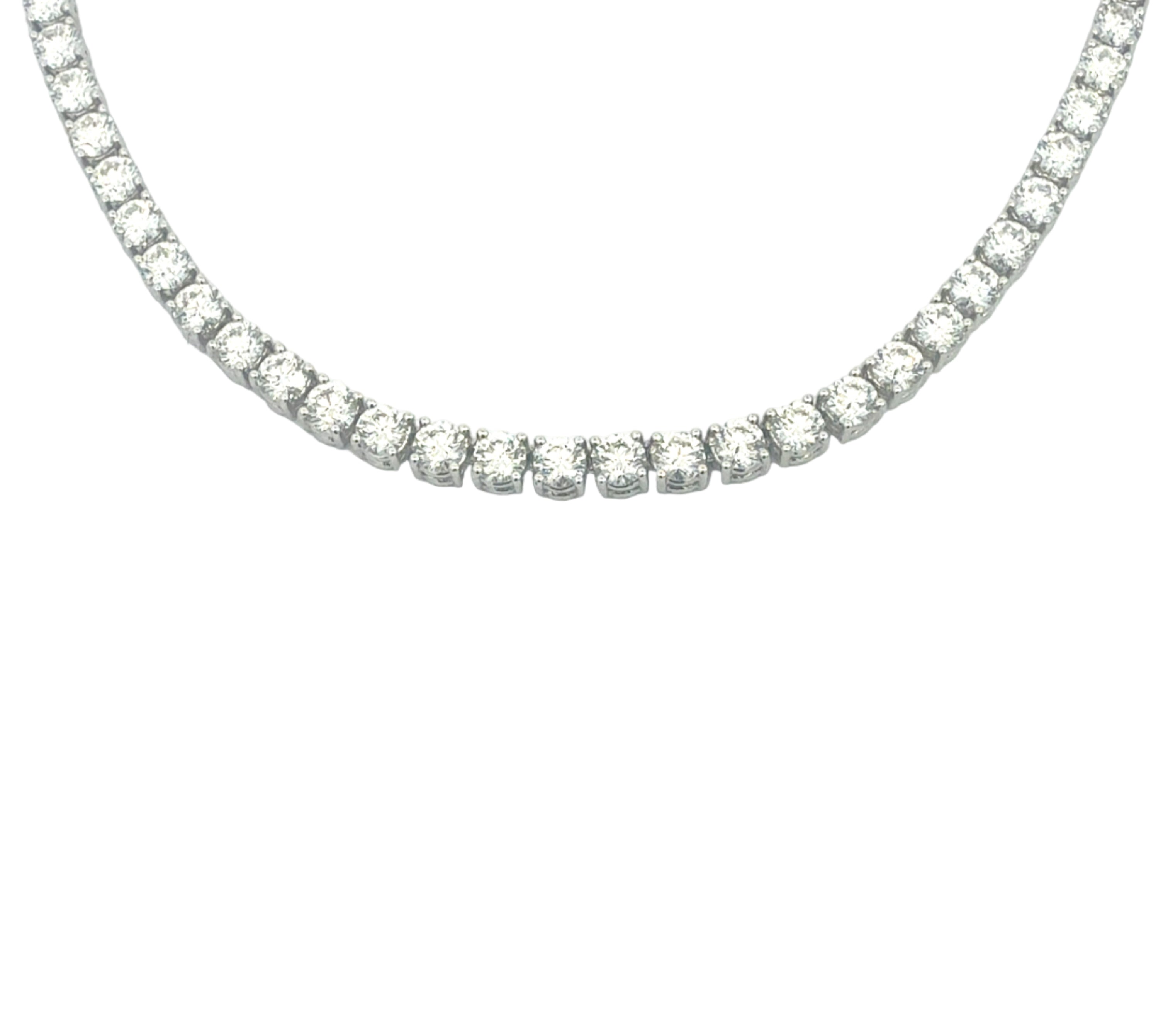 Long Diamond Tennis Necklace with Platinum - Jackson Hole Jewelry Company