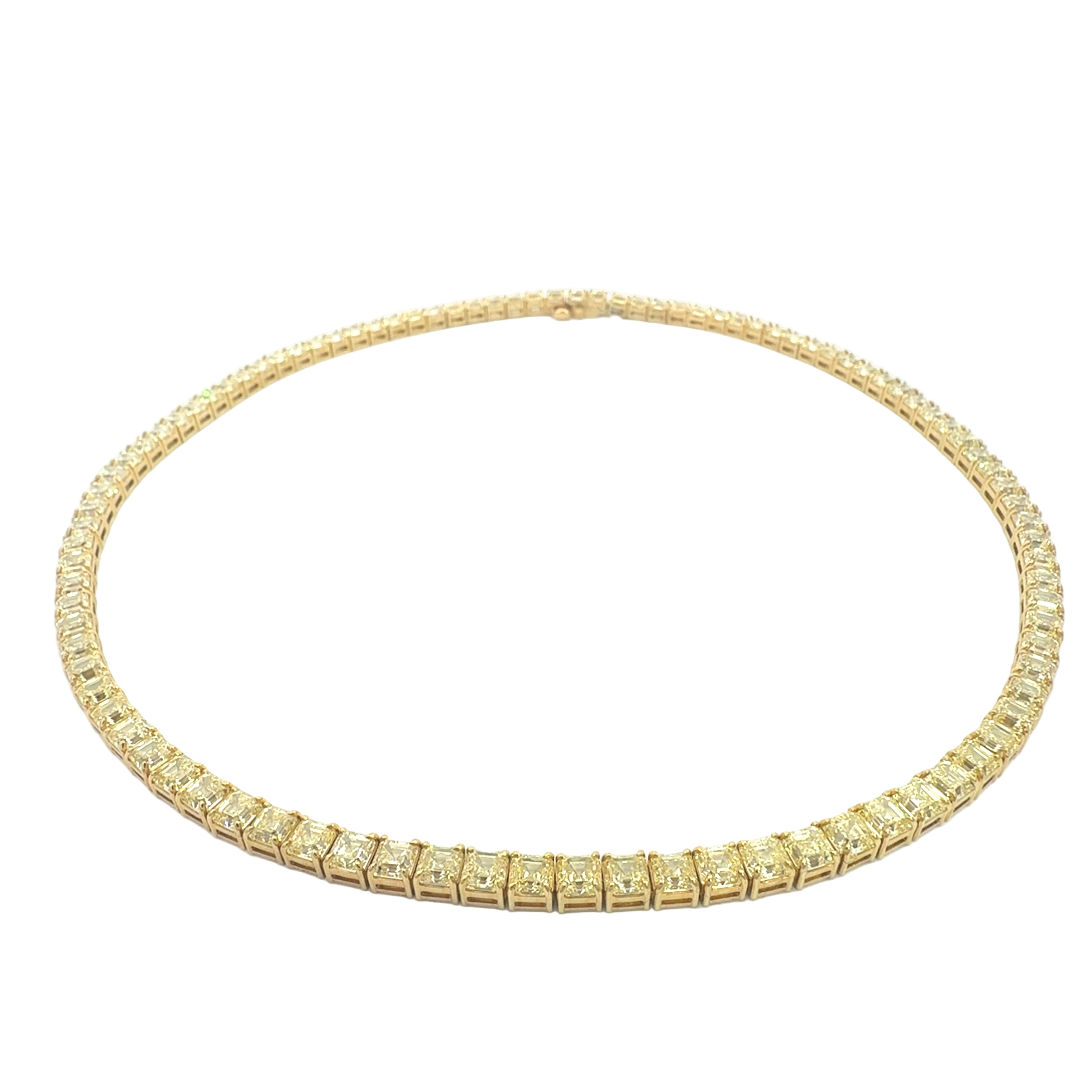 Straightline Yellow Diamond Tennis Necklace with 18K Yellow Gold - Jackson Hole Jewelry Company