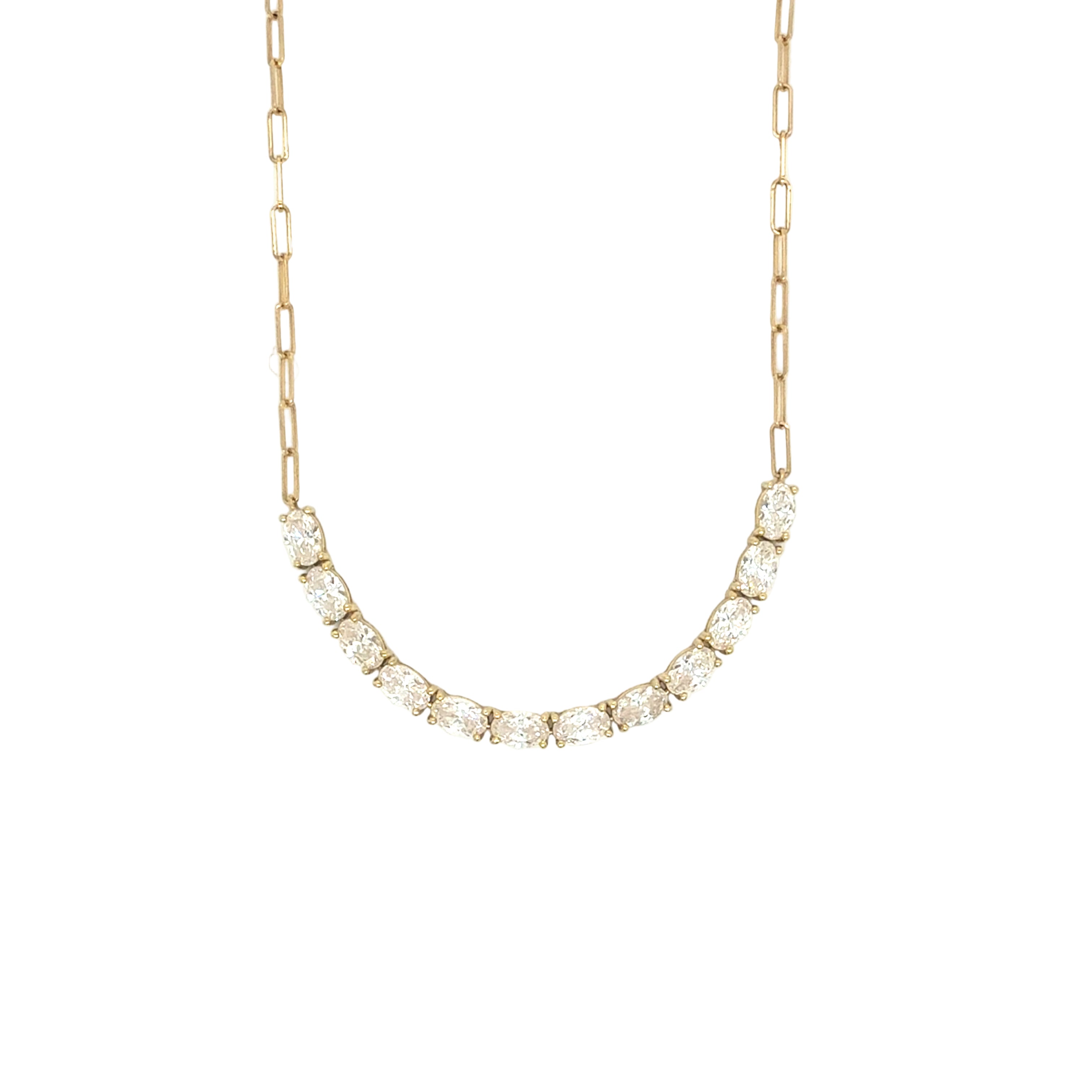 Oval Floating Diamond Pendant Necklace in 18K Yellow Gold - Jackson Hole Jewelry Company