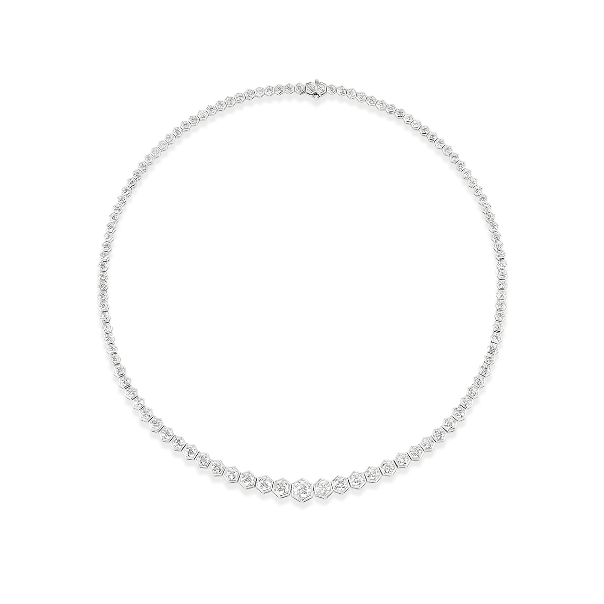 Broadway Collection 18K Gold Line Necklace with White Diamonds - Jackson Hole Jewelry Company
