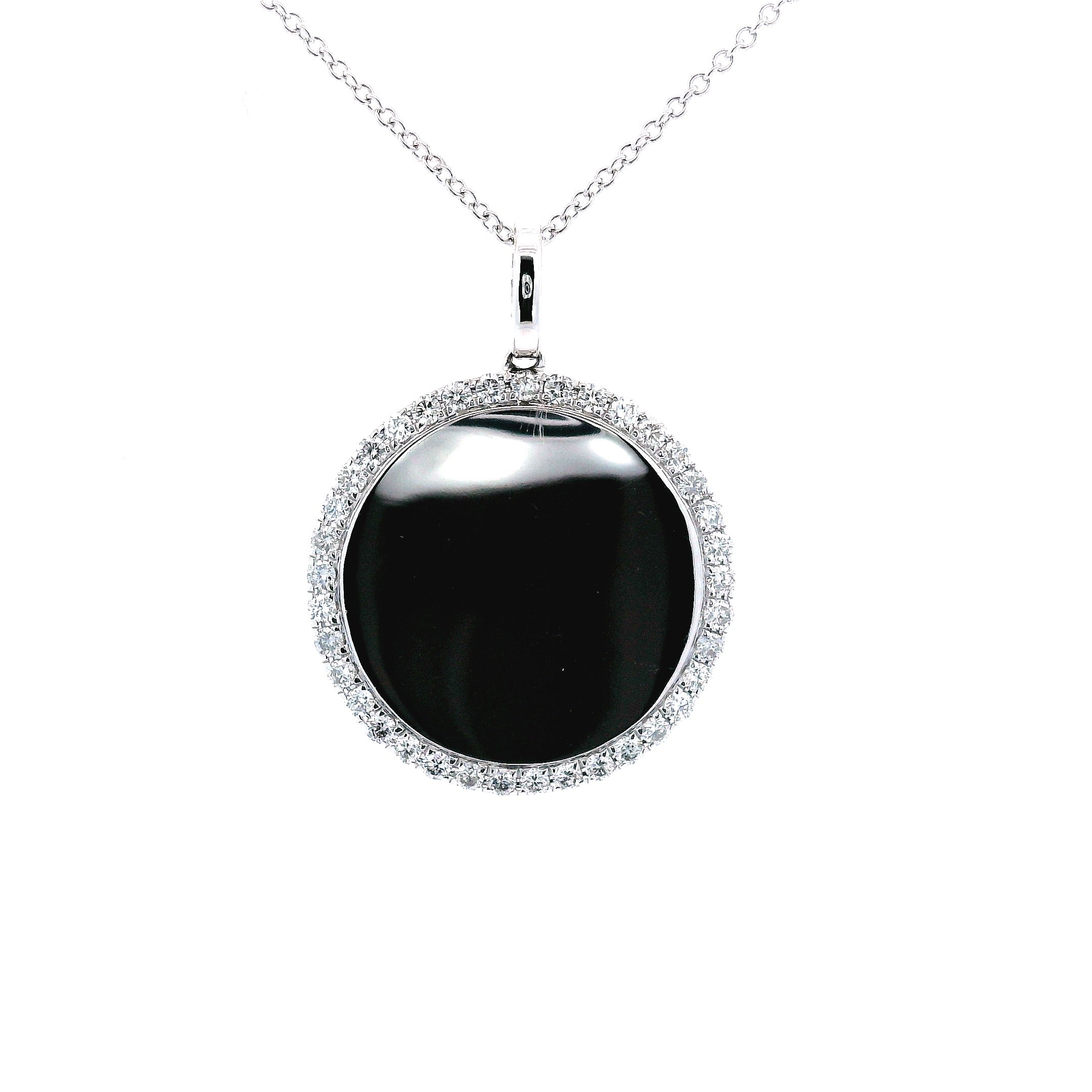 18K White Gold Diamond Pendant with chain 18" - Jackson Hole Jewelry Company