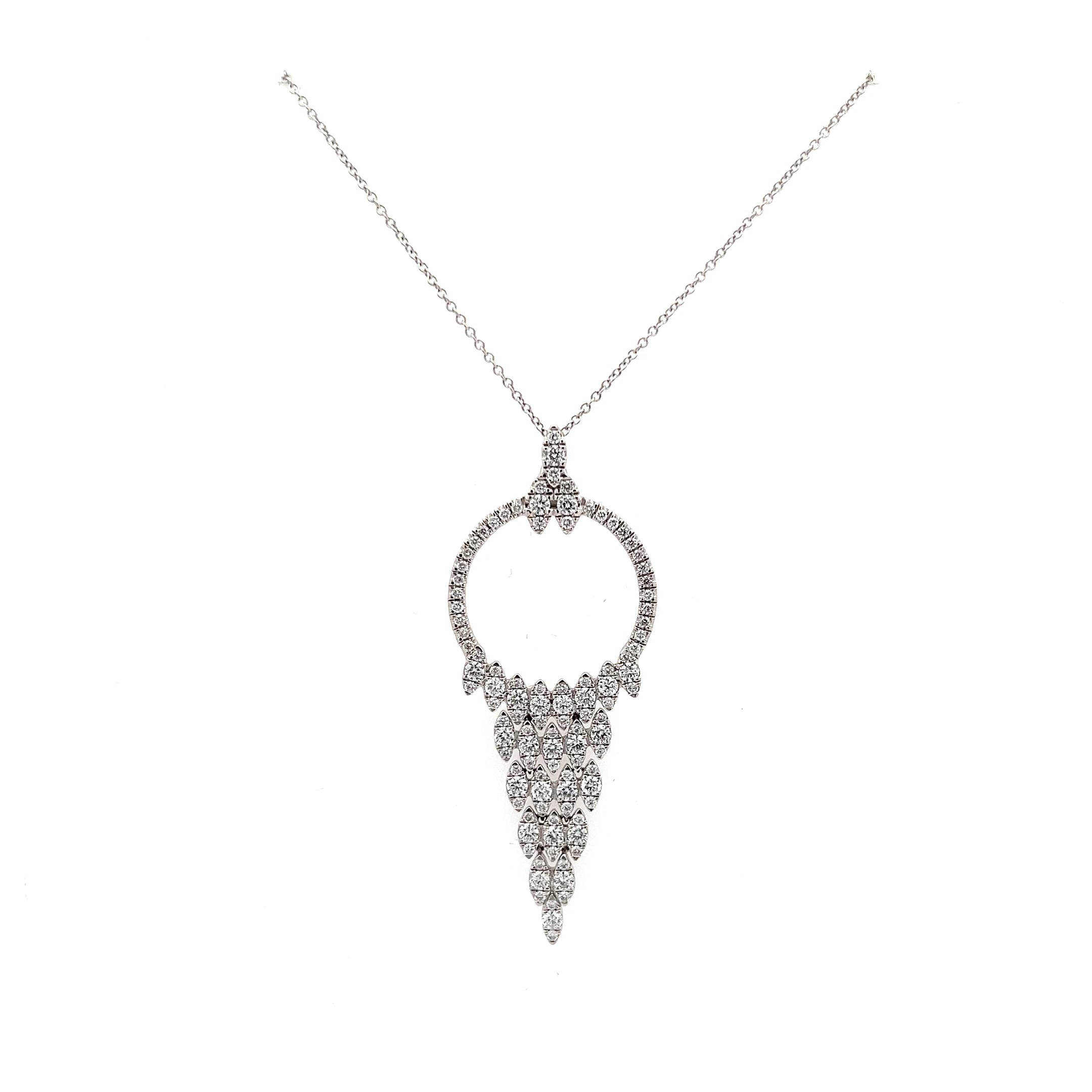 DOVES 18K WHITE GOLD DIAMOND NECKLACE - Jackson Hole Jewelry Company