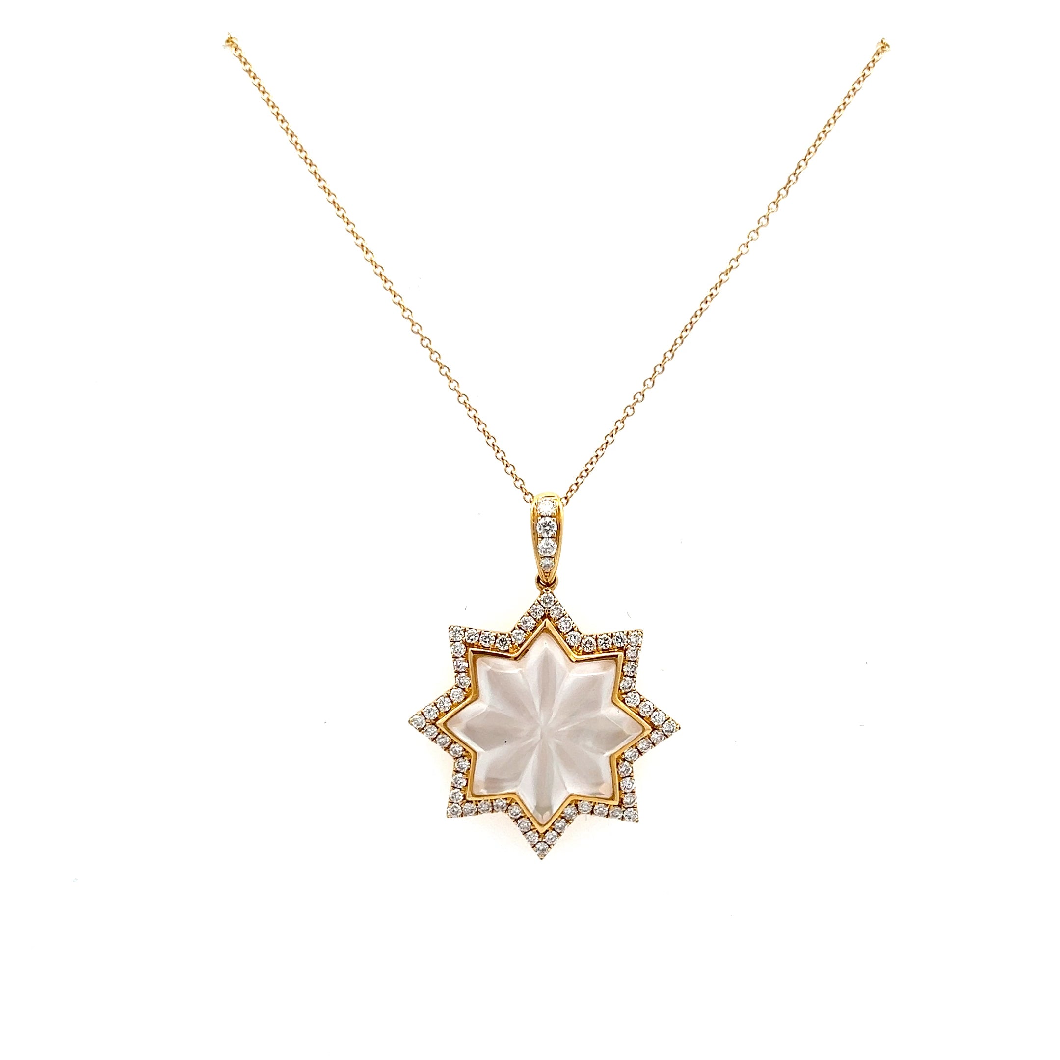18K YELLOW GOLD HALO STAR NECKLACE - Jackson Hole Jewelry Company