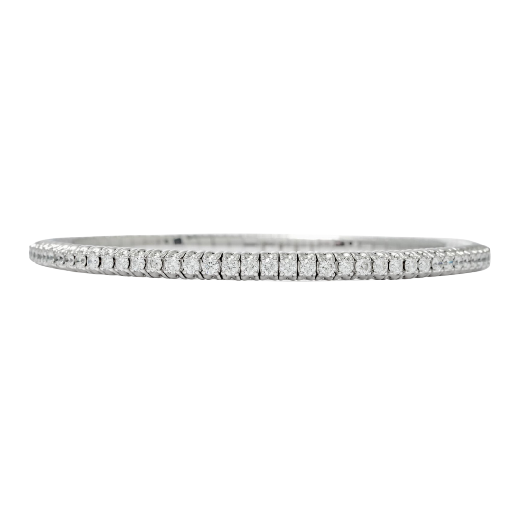 PICCHIOTTI 18K WHITE GOLD EXPANDABLE BRACELET WITH ROUND DIAMONDS - Jackson Hole Jewelry Company
