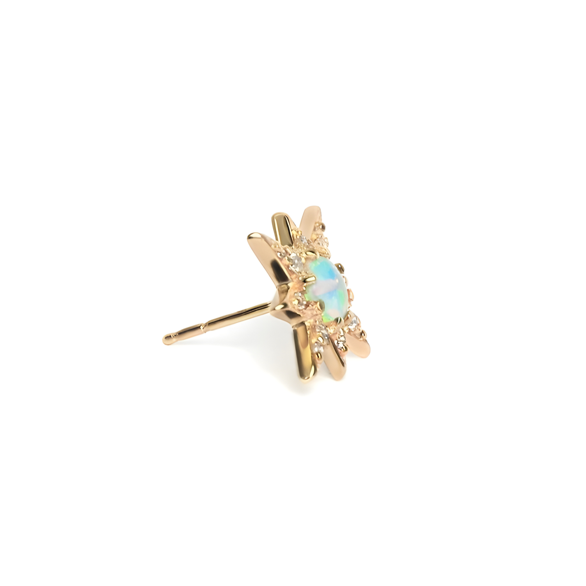 ANZIE Aztec Mini Starburst Stud Earrings in 14K Yellow Gold 0.22 cttw - Jackson Hole Jewelry Company
