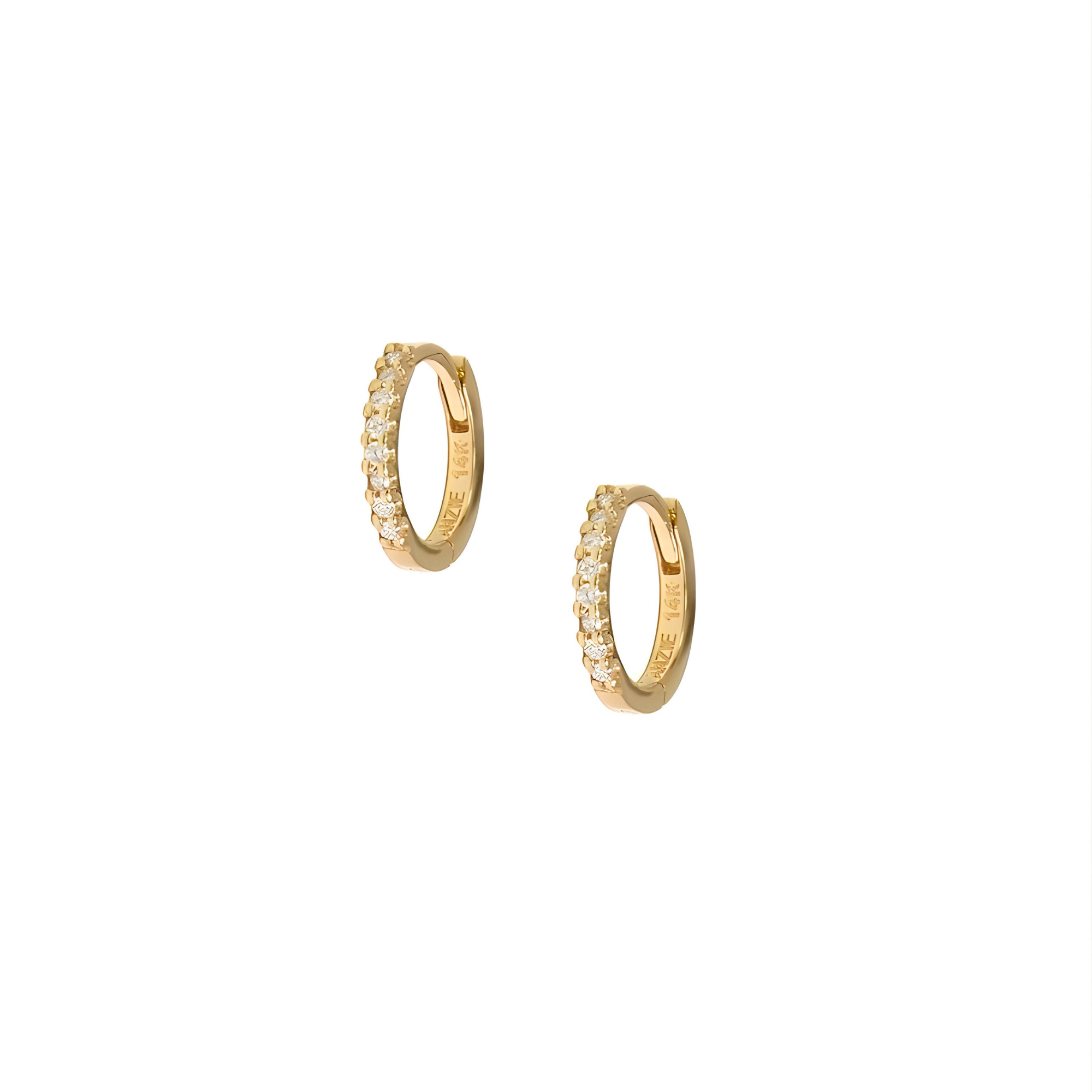 Classique Pavé Huggies in 14K Yellow Gold 0.13 cttw - Jackson Hole Jewelry Company