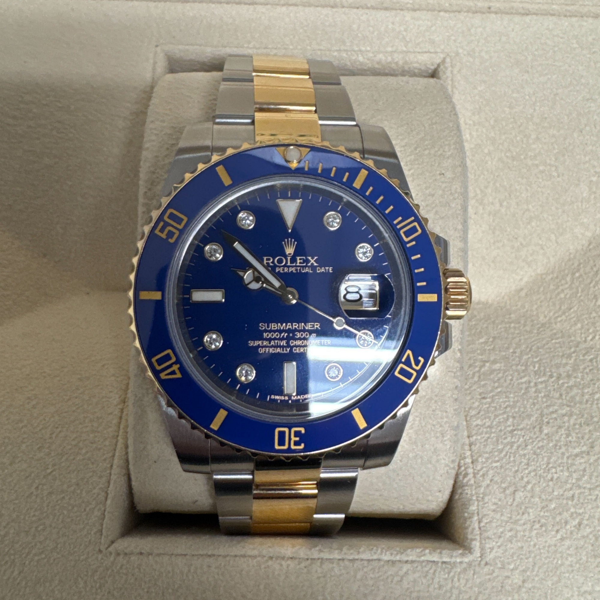 Rolex Submariner Bluesy 40mm Blue Diamond Dial on Oyster Bracelet - Jackson Hole Jewelry Company