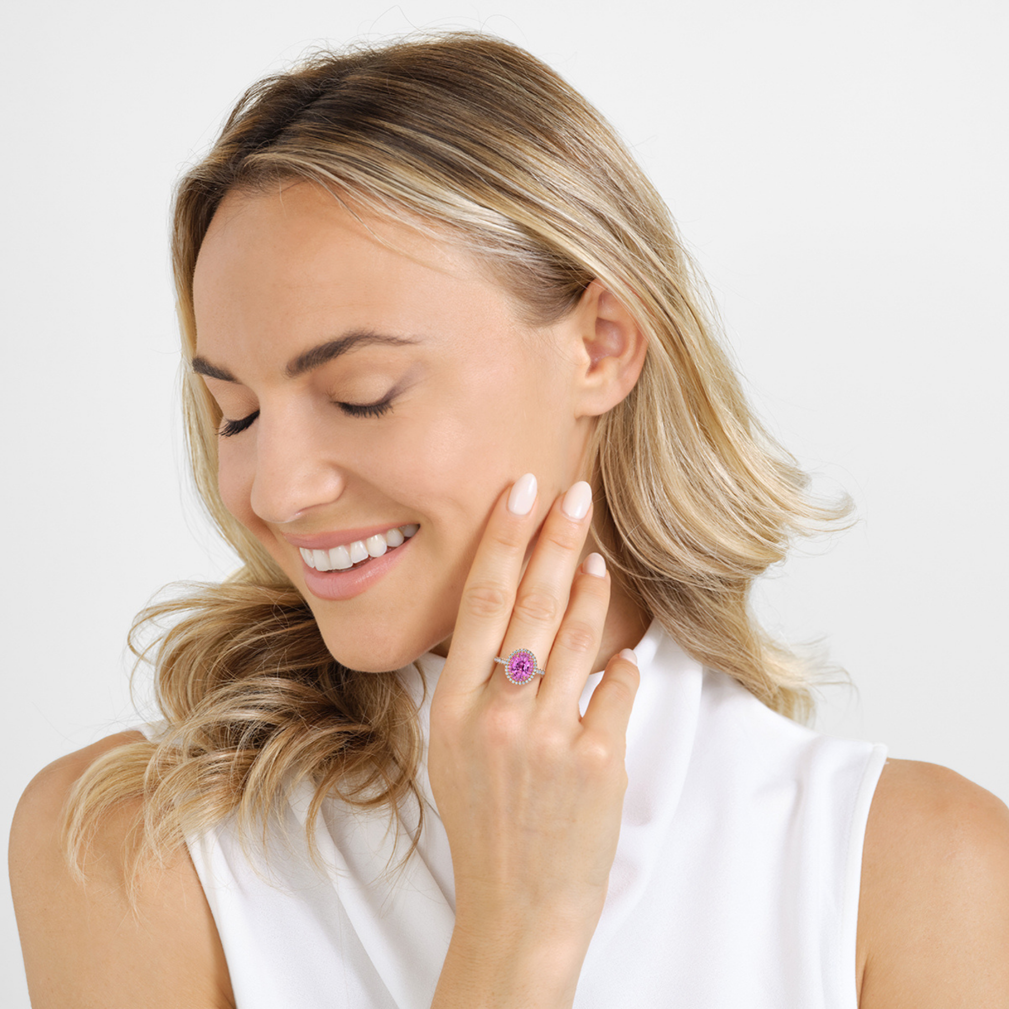 Omi Privé Pink Sapphire & Diamond Ring in 18K Rose Gold - Jackson Hole Jewelry Company