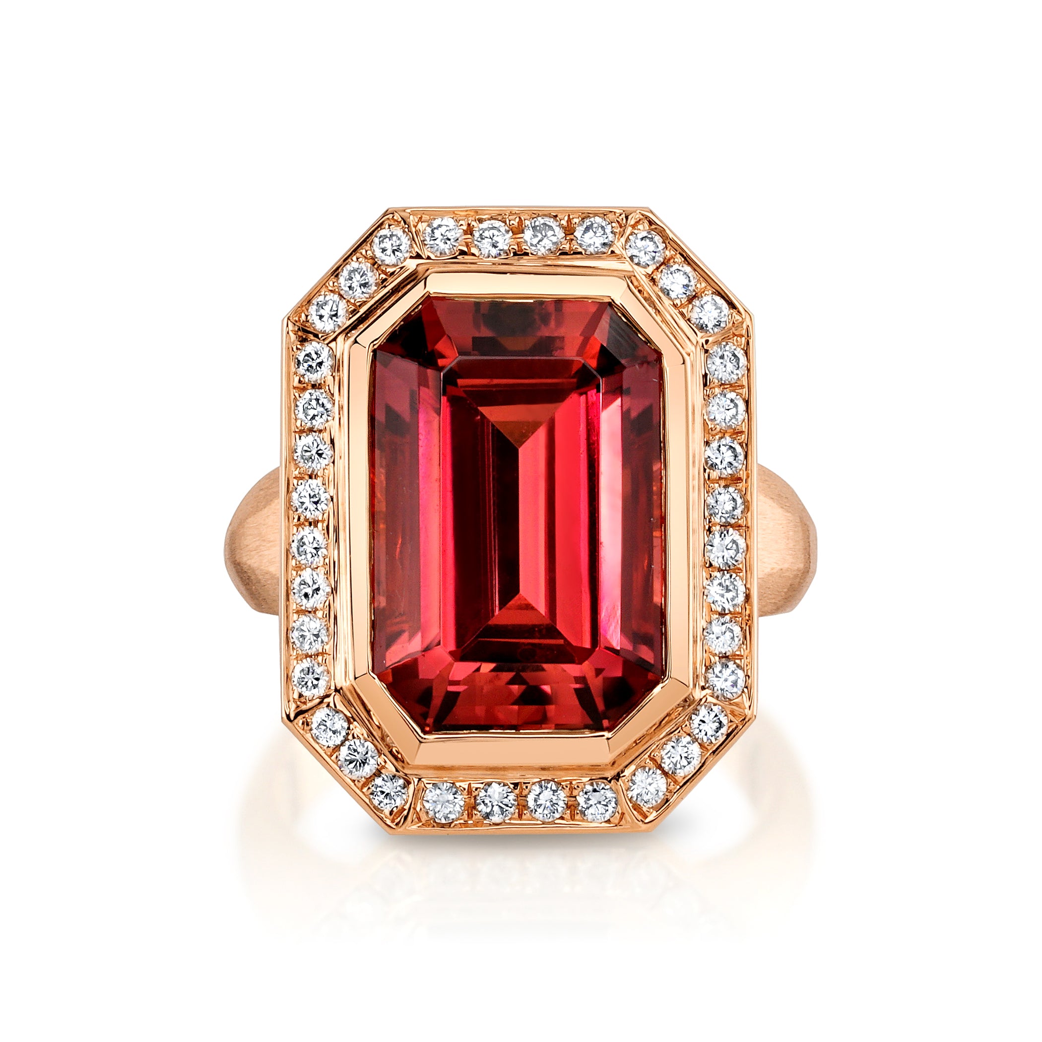Omi Privé - Tourmaline, Tsavorite Garnet & Diamond Ring in 18K Rose Gold - Jackson Hole Jewelry Company