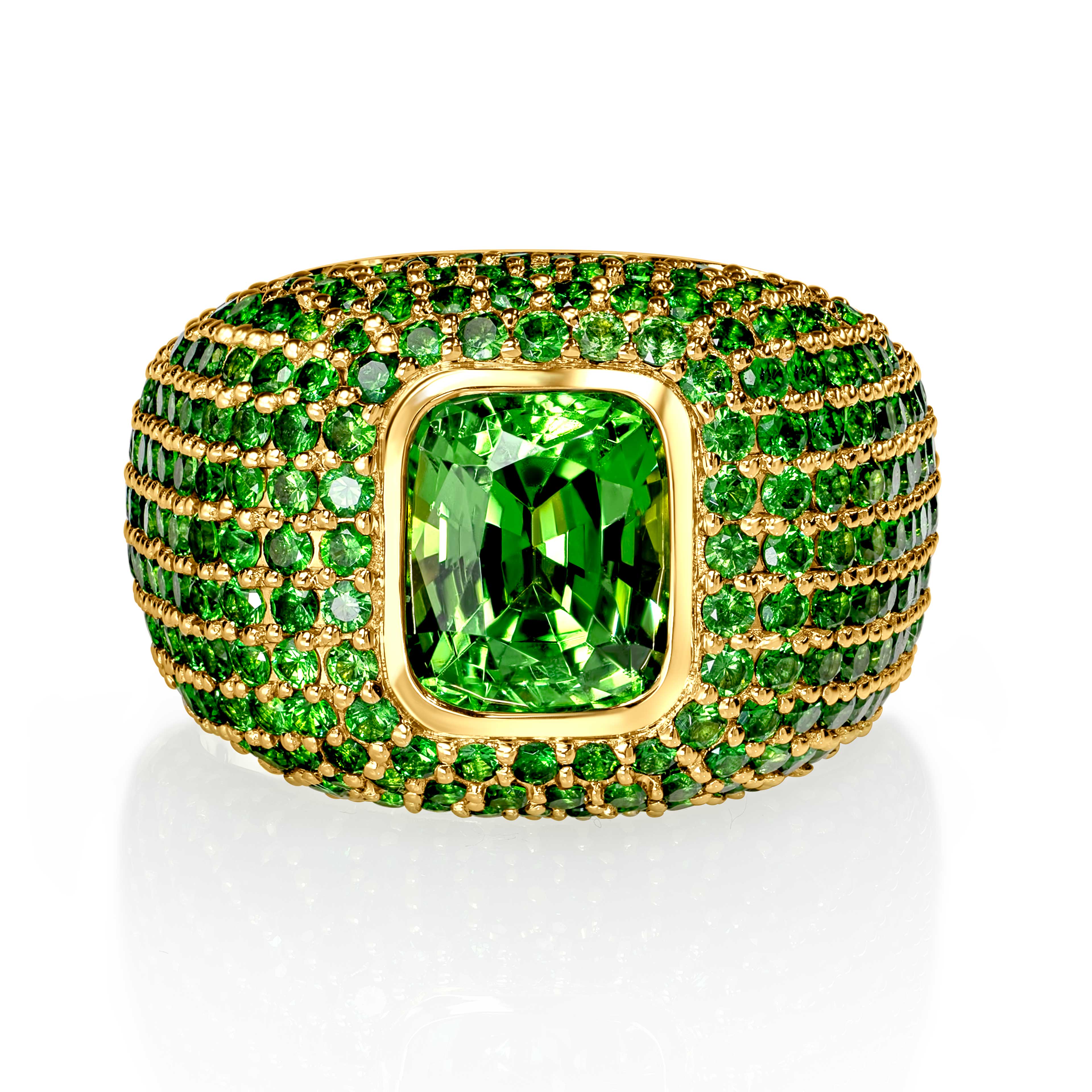 Omi Privé - Tsavorite Garnet Ring in 18K Yellow Gold - Jackson Hole Jewelry Company