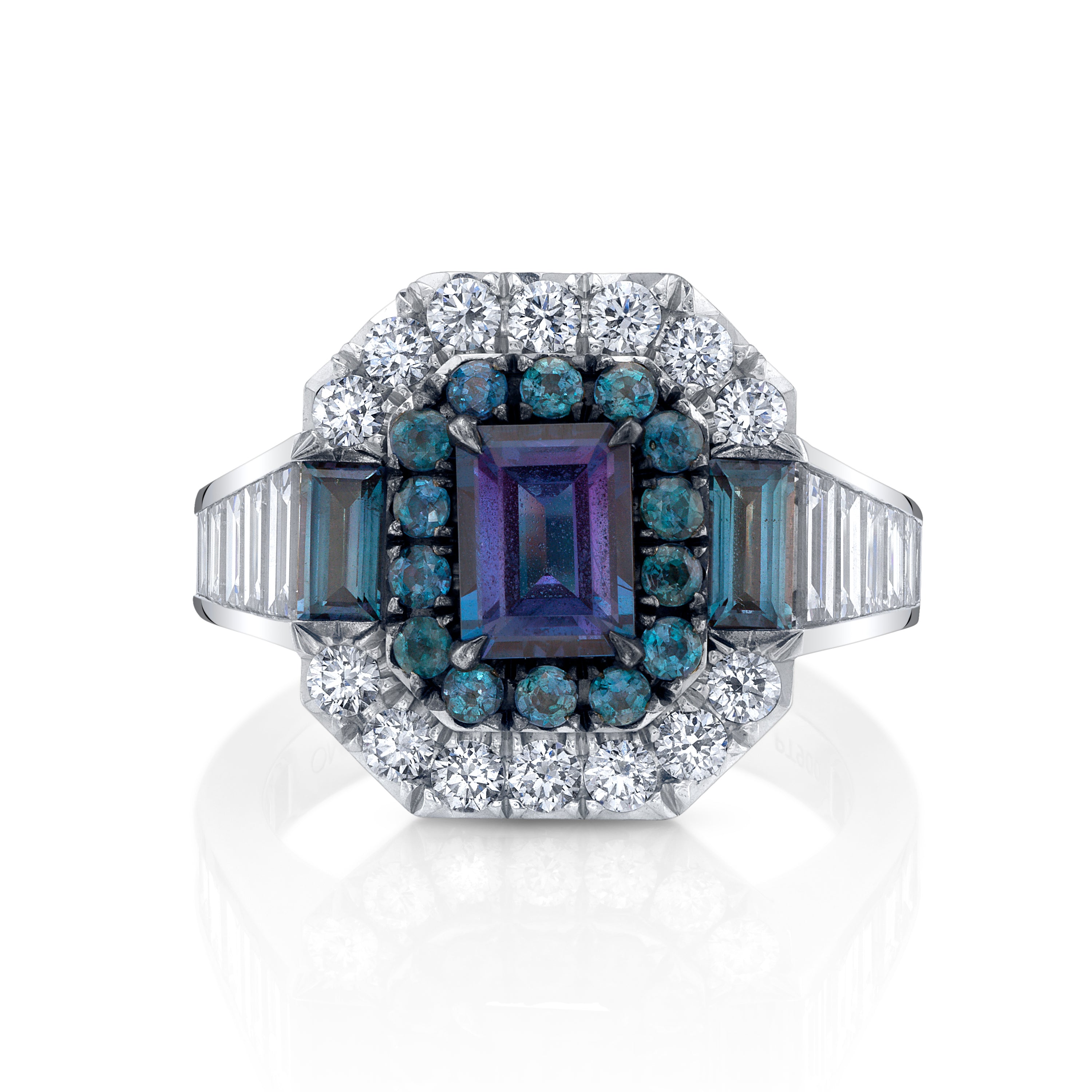 Omi Privé - Alexandrite & Diamond Ring in Platinum - Jackson Hole Jewelry Company