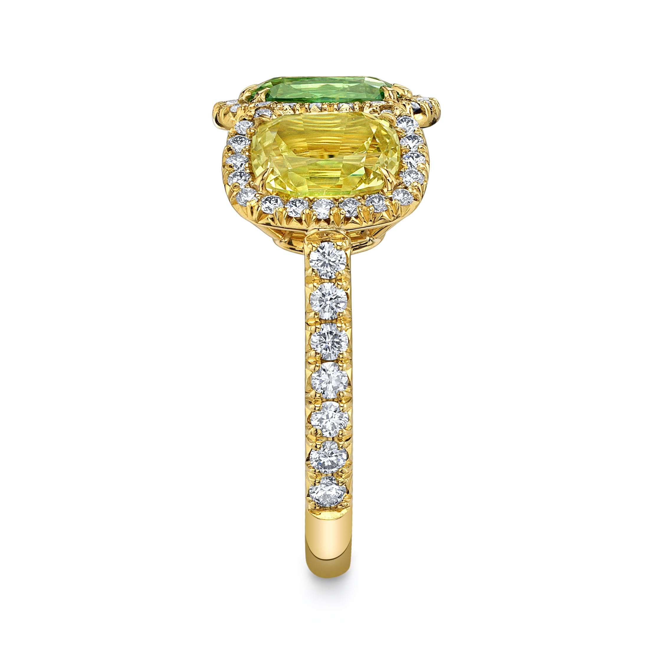 Omi Privé - Tsavorite, Chrysoberyl & Diamond Ring in 18K Yellow Gold - Jackson Hole Jewelry Company