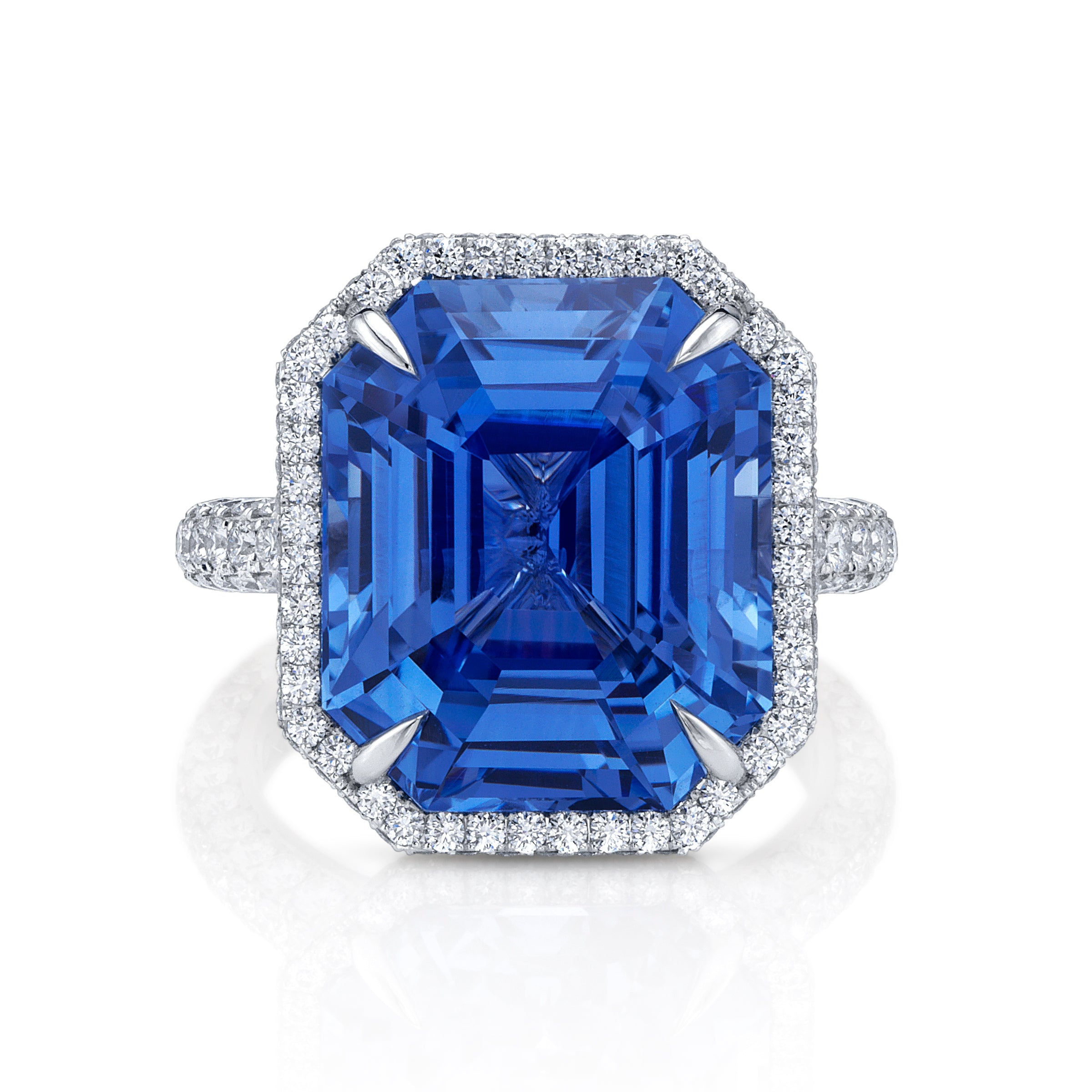 Omi Privé - Blue Sapphire & Diamond Ring in Platinum - Jackson Hole Jewelry Company