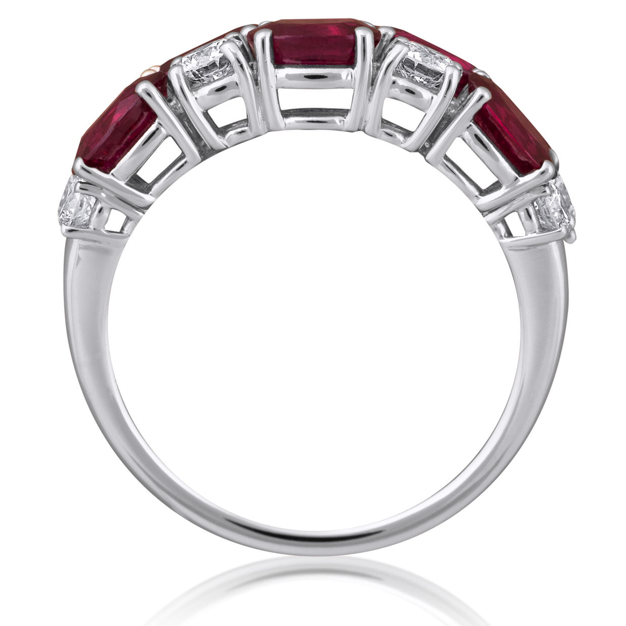 Picchiotti - Oval Ruby and Round Diamond Fashion Ring in 18K White Gold - Jackson Hole Jewelry Company