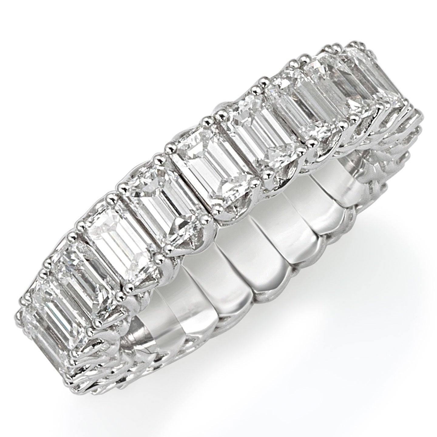 Picchiotti Xpandable™ Emerald-Cut Diamond Eternity Band in 18K White Gold - Jackson Hole Jewelry Company