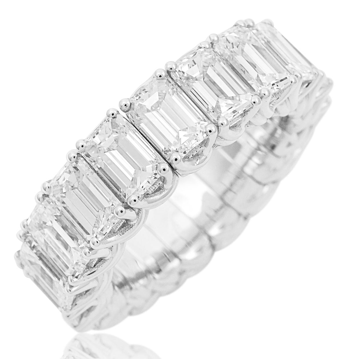 Picchiotti Xpandable™ Emerald-Cut Diamond Eternity Ring in 18K White Gold - Jackson Hole Jewelry Company