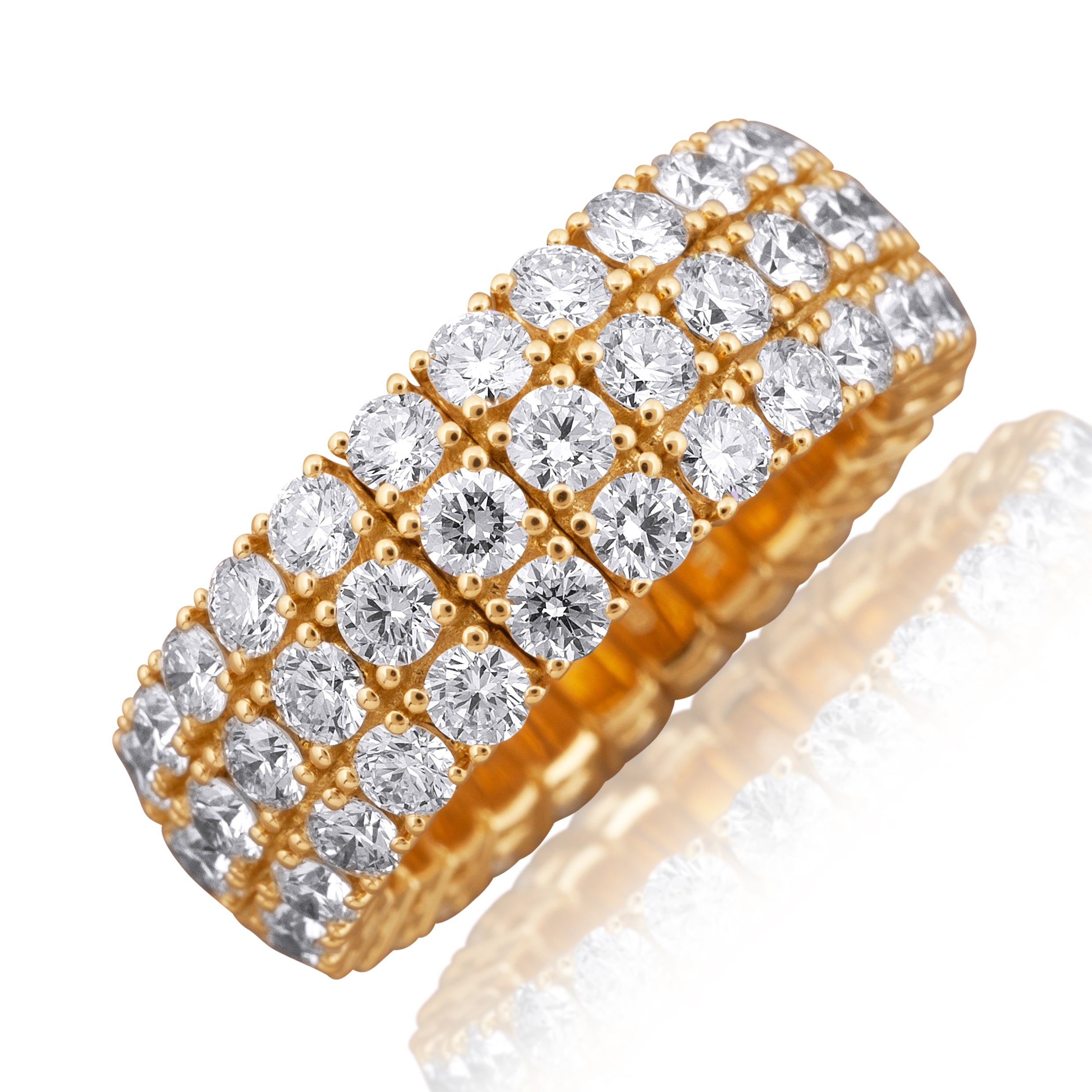 Picchiotti - Xpandable™ 3-Row Diamond Eternity Ring in 18K Yellow Gold - Jackson Hole Jewelry Company