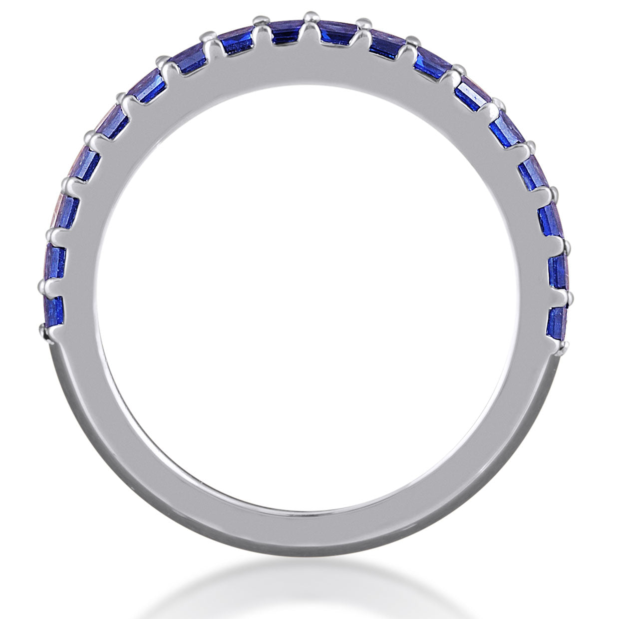 Picchiotti - Octagonal Blue Sapphire and Princess-Cut Diamond Rings in 18K White Gold - Jackson Hole Jewelry Company