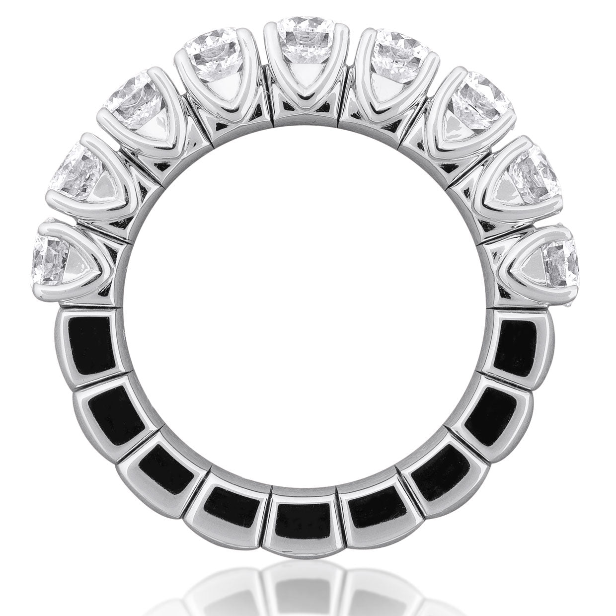 Picchiotti Xpandable™ Round Diamond Half Eternity Band in 18K White Gold - Jackson Hole Jewelry Company