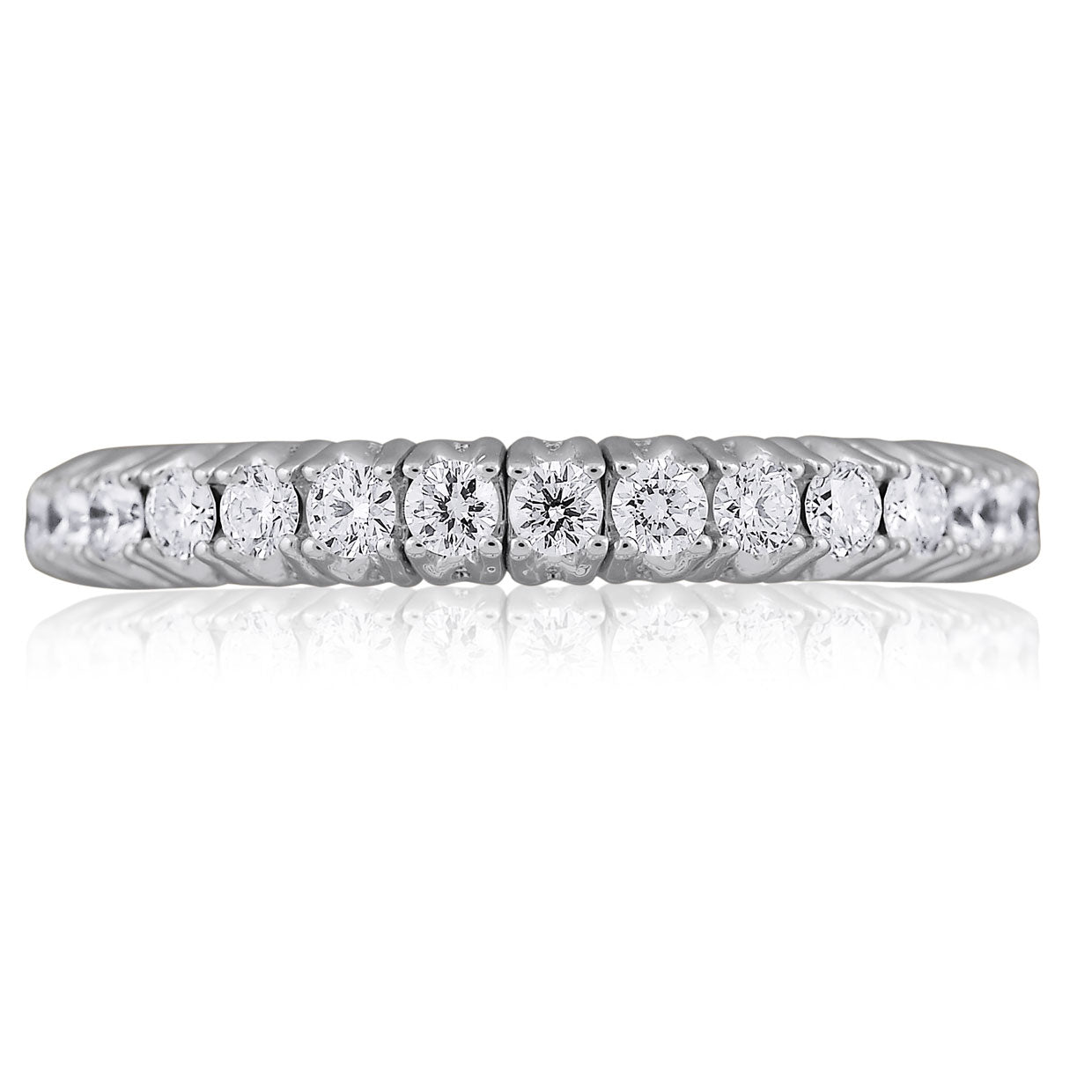 Picchiotti - Xpandable™ Half Way Diamond Band in 18K White Gold - Jackson Hole Jewelry Company