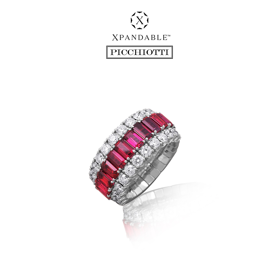 Picchiotti Xpandable™ Ruby and Diamond Ring White Gold 750 - Jackson Hole Jewelry Company