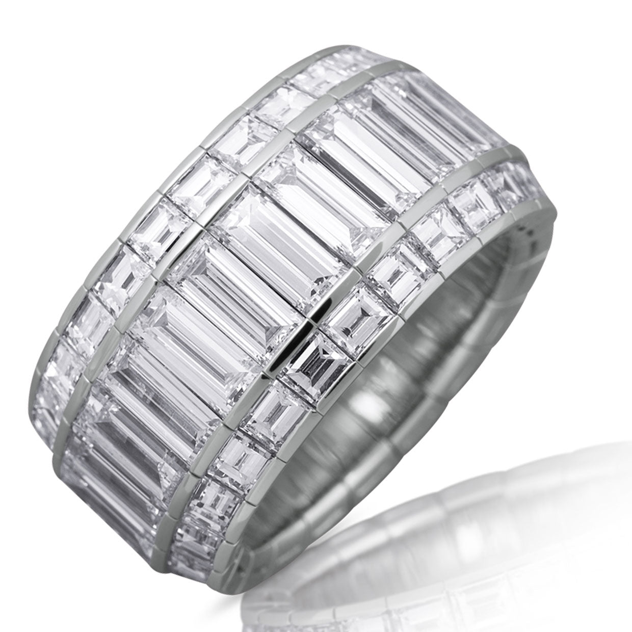 Picchiotti - Xpandable™ Baguette and Radiant-Cut Diamond Eternity Ring in 18K White Gold - Jackson Hole Jewelry Company