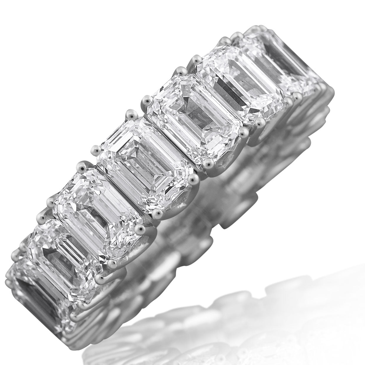 Picchiotti - Emerald-Cut Xpandable™ Diamond Eternity Ring in 18K White Gold - Jackson Hole Jewelry Company