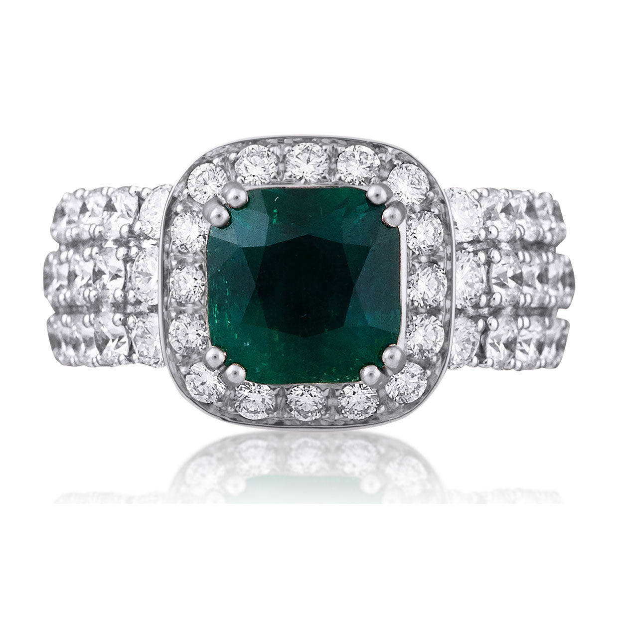 Picchiotti - Xpandable™ Emerald Ring with White Diamonds in 18K White Gold - Jackson Hole Jewelry Company