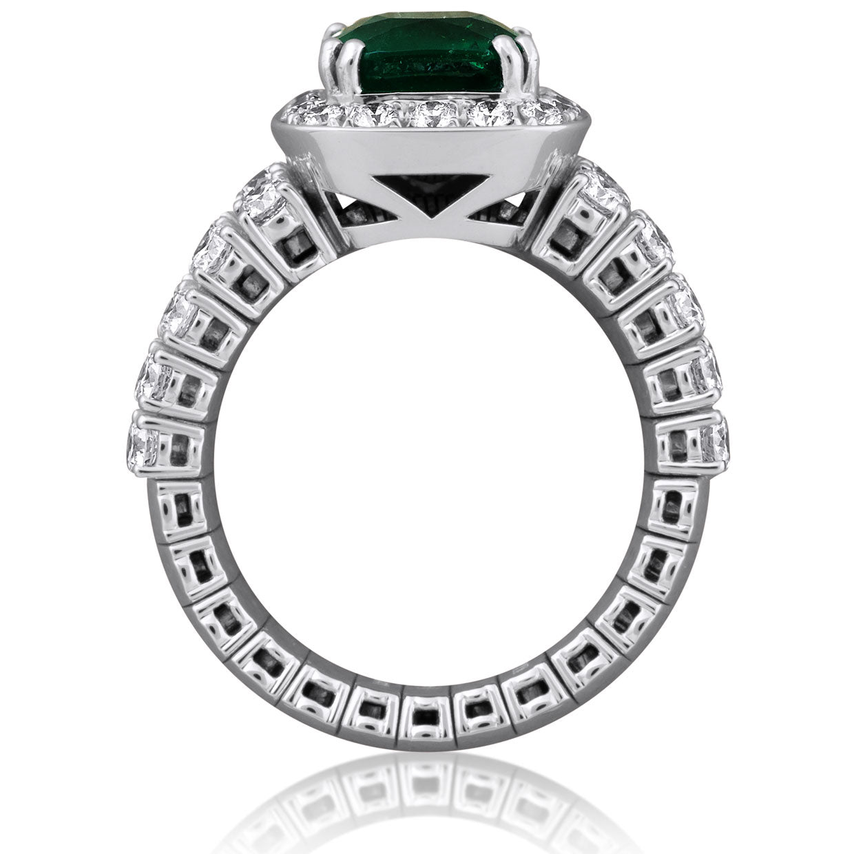 Picchiotti - Xpandable™ Emerald Ring with White Diamonds in 18K White Gold - Jackson Hole Jewelry Company