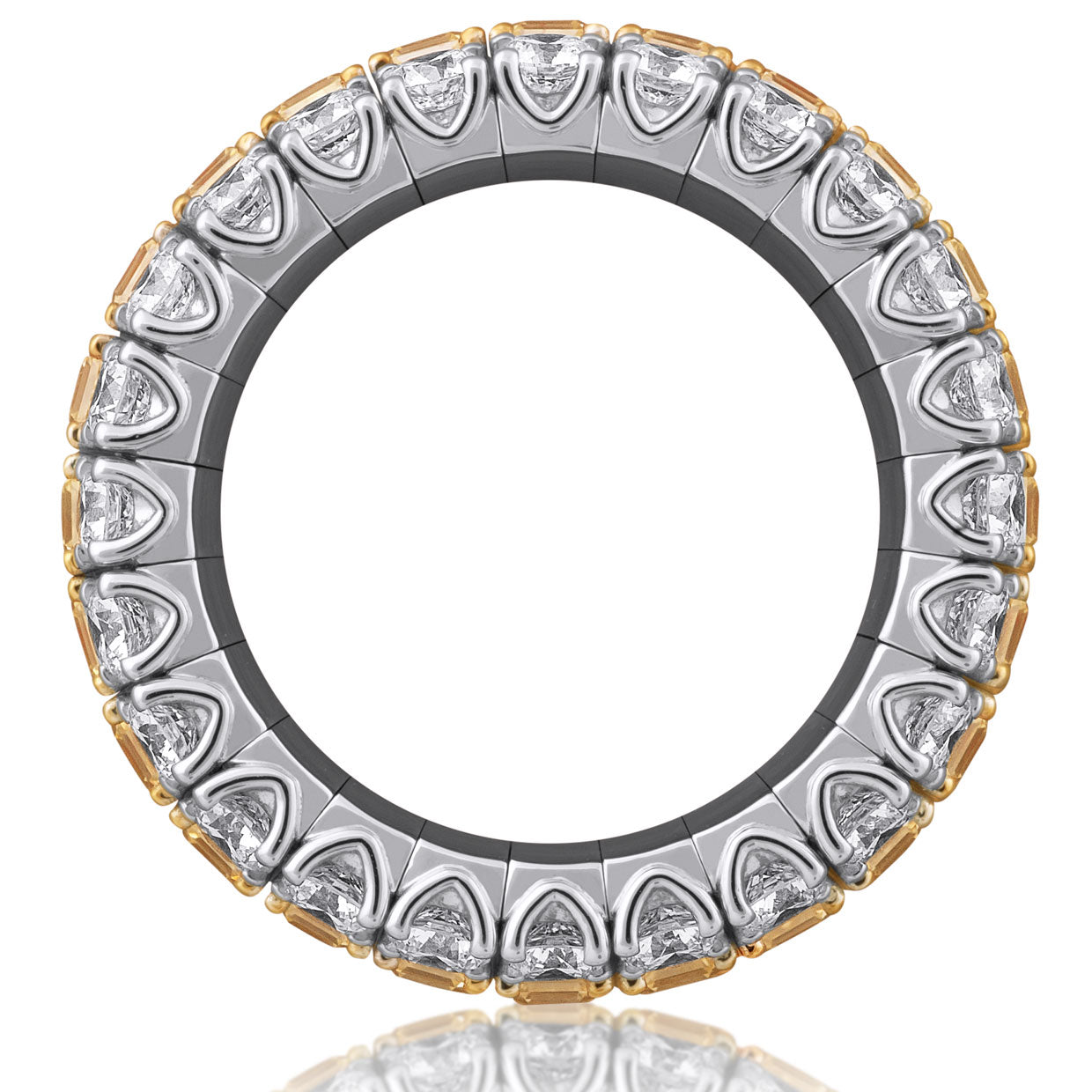 Picchiotti - Xpandable™ 4-Row Fancy Yellow & White Diamond Eternity Ring in 18K White Gold - Jackson Hole Jewelry Company